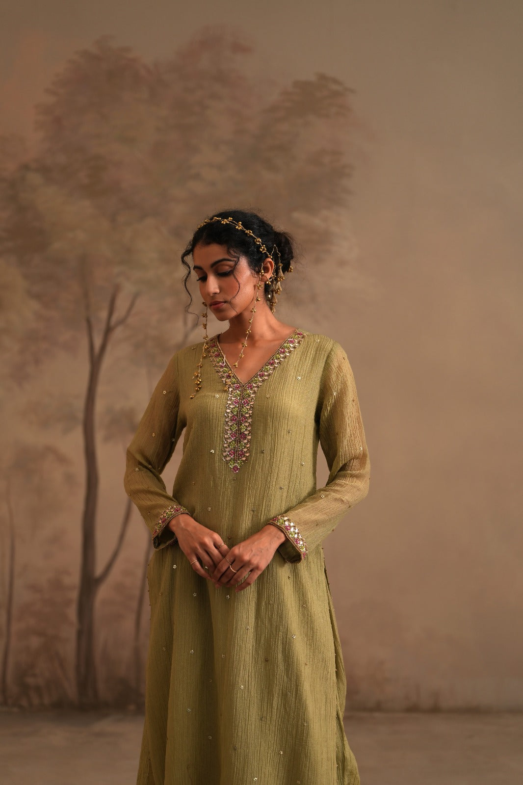 Olive Green Heer Bhumi Straight Kurta