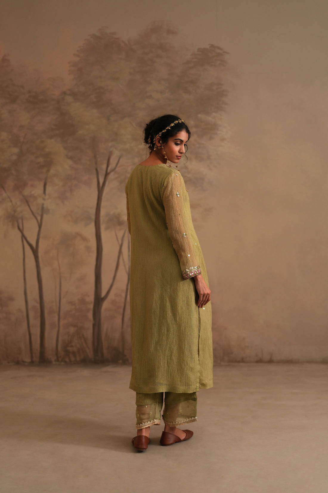 Olive Green Heer Vanya Straight Kurta