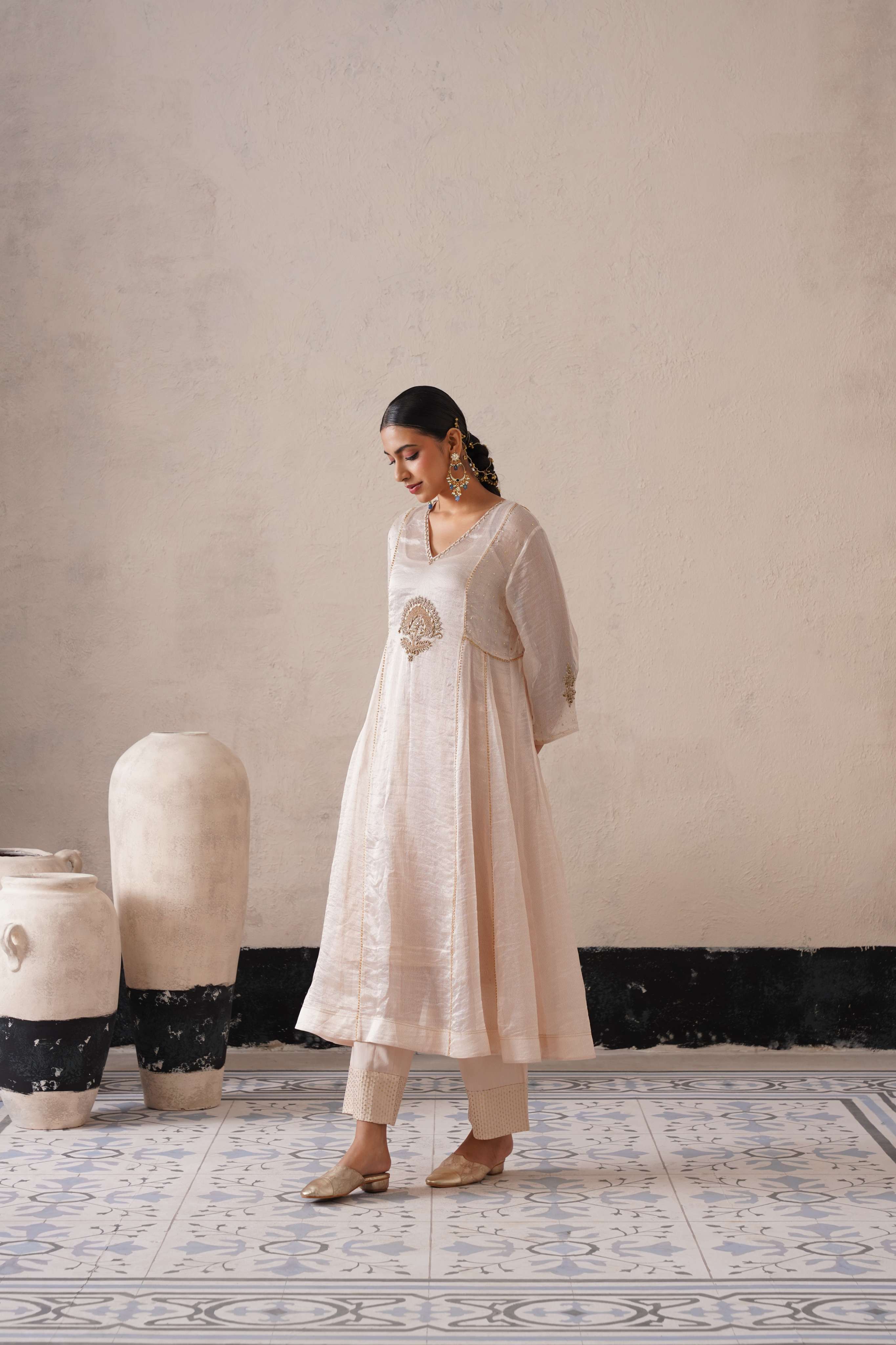 DUTCH IVORY PANNEL A-LINE KURTA