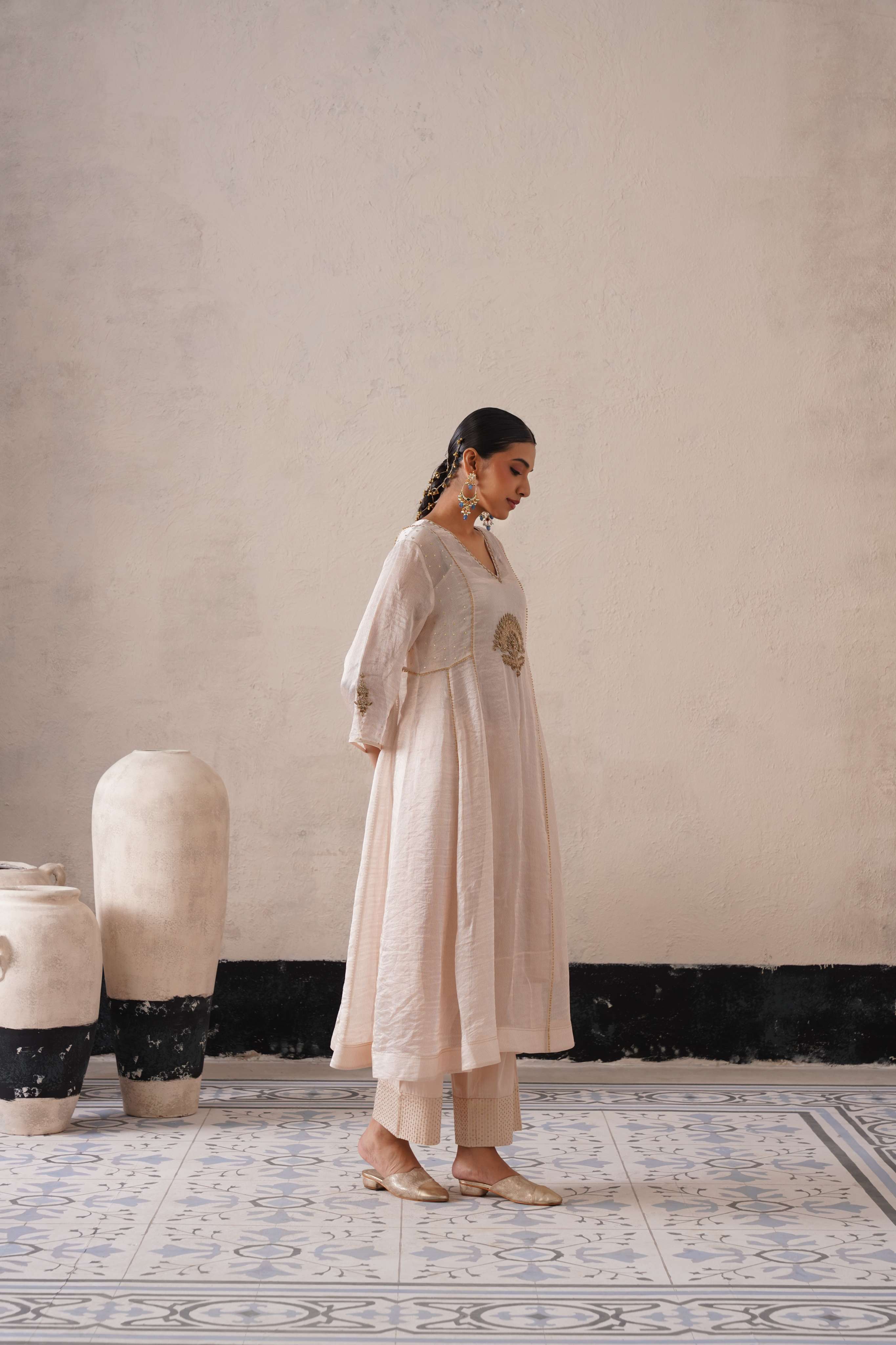 DUTCH IVORY PANNEL A-LINE KURTA