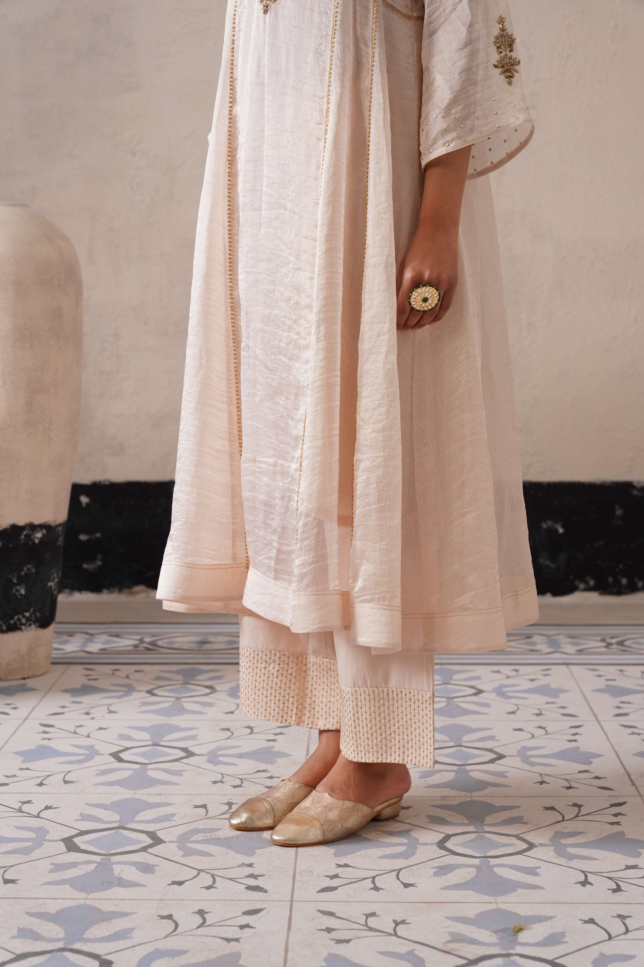 DUTCH IVORY PANNEL A-LINE KURTA