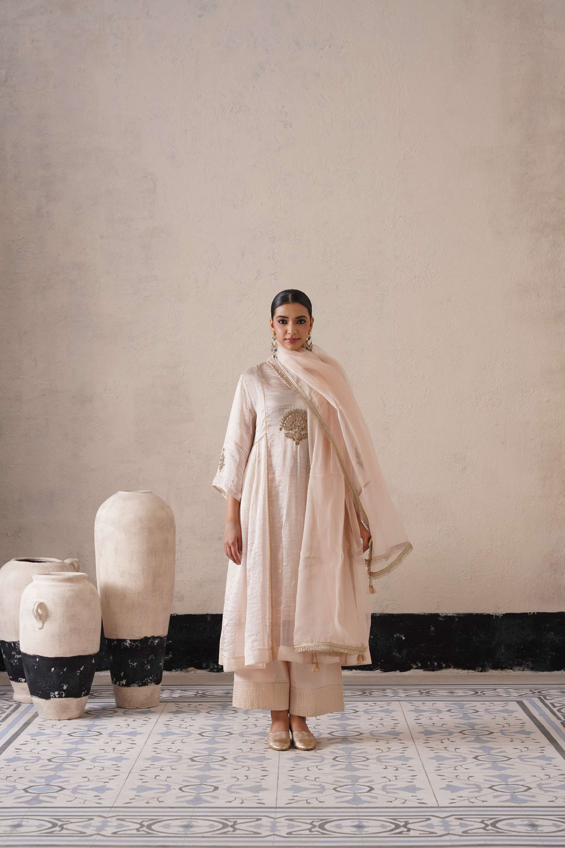 DUTCH IVORY PANNEL A-LINE KURTA