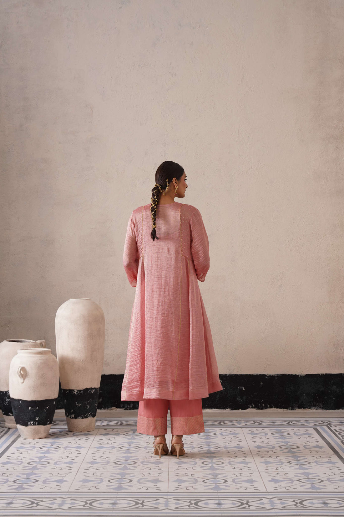 BLUSH APRICOT PANNEL ALINE KURTA