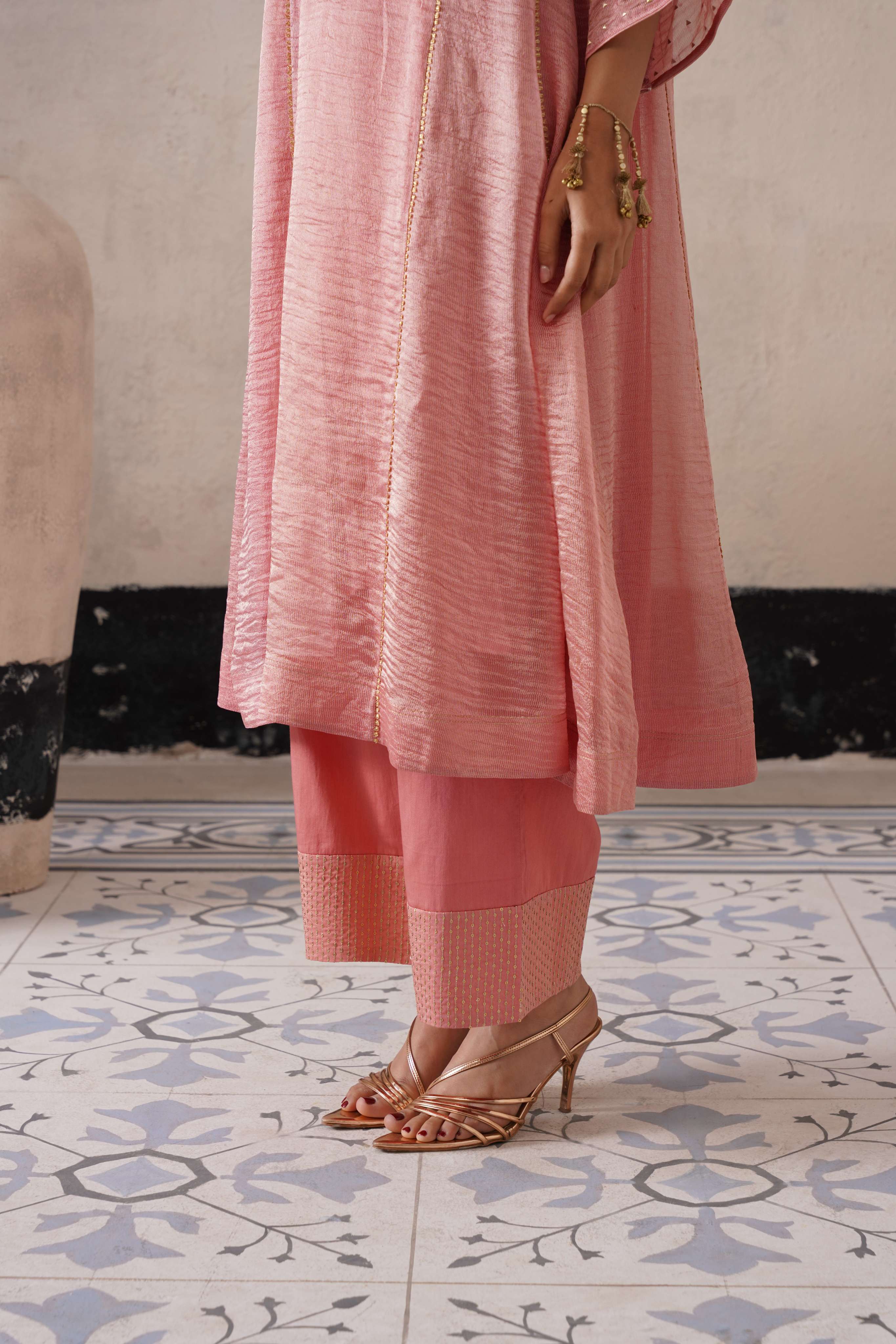 BLUSH APRICOT PANNEL ALINE KURTA
