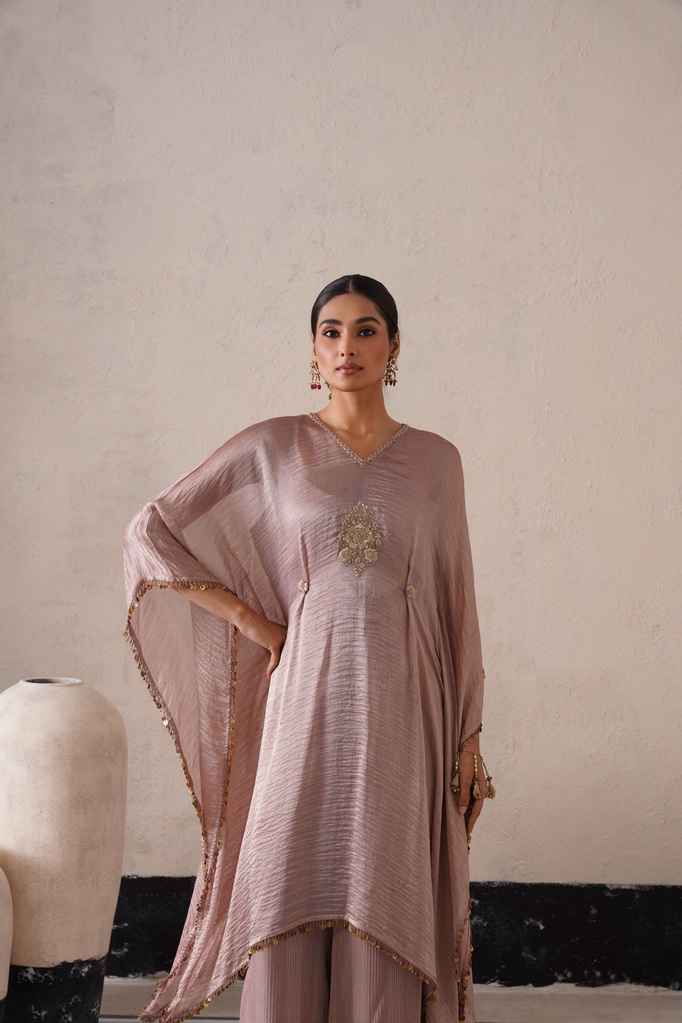 DUSTY MAUVE OVAL KAFTAN SET