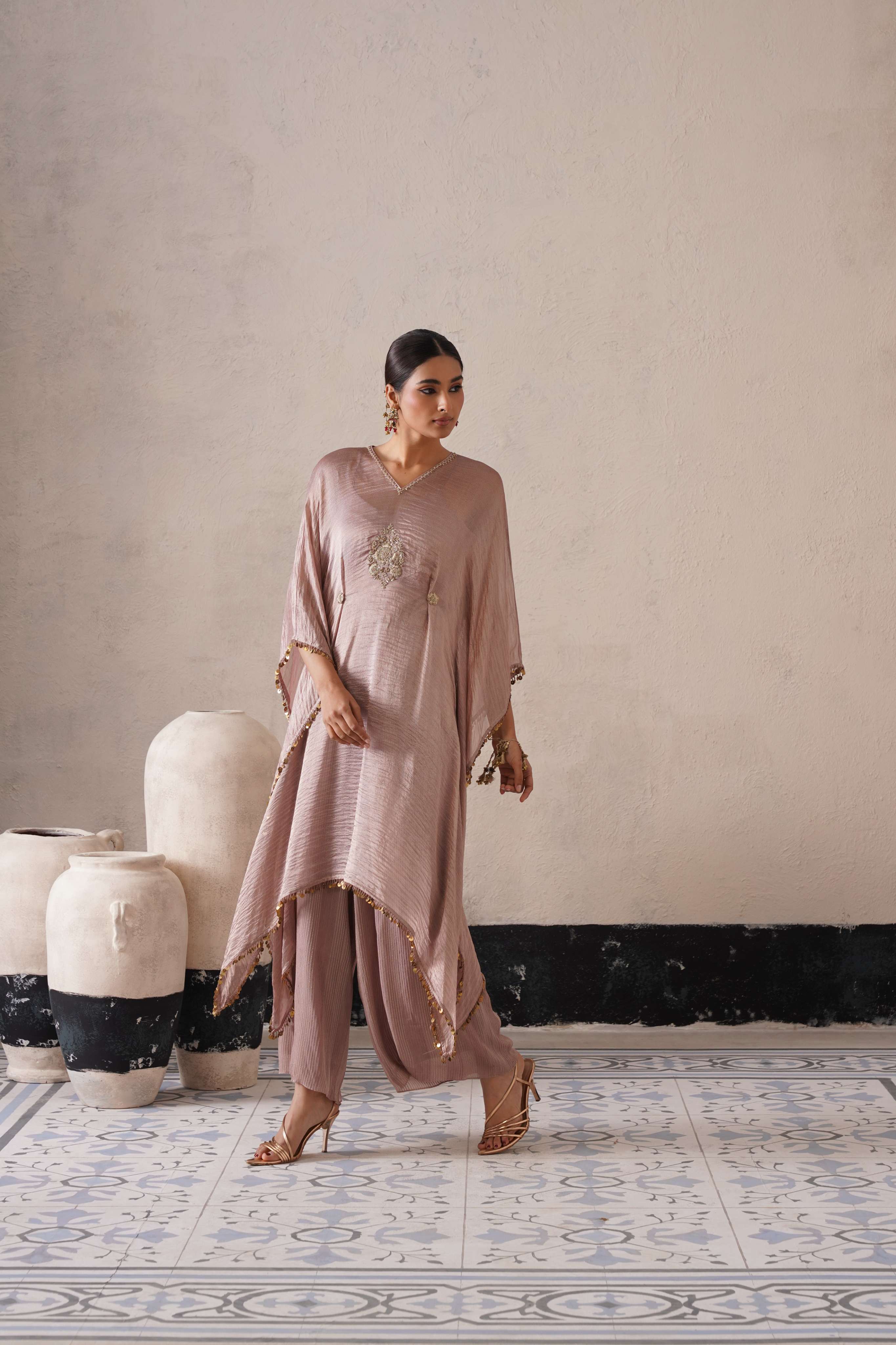 DUSTY MAUVE OVAL KAFTAN SET