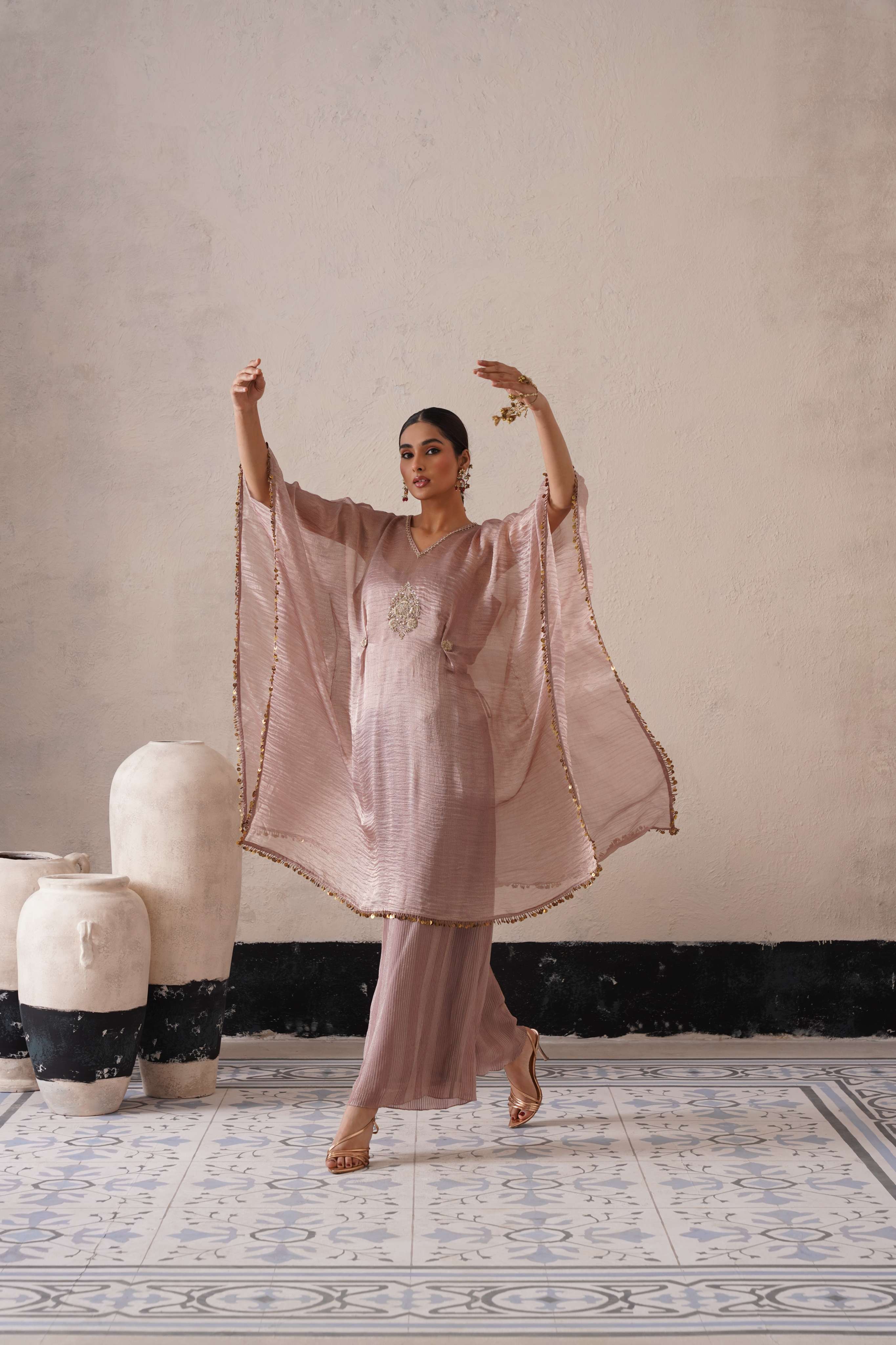 DUSTY MAUVE OVAL KAFTAN SET