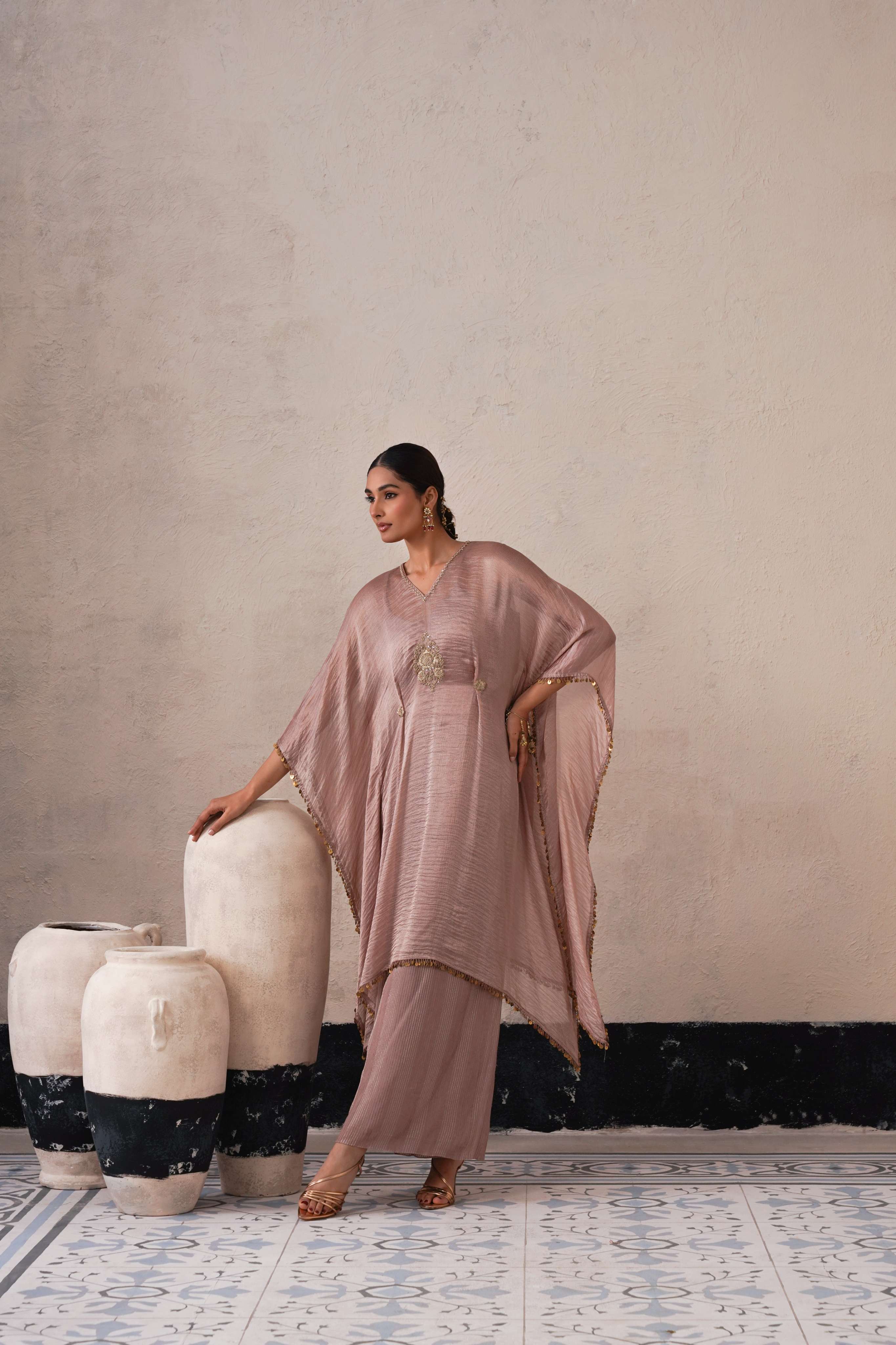 DUSTY MAUVE OVAL KAFTAN SET