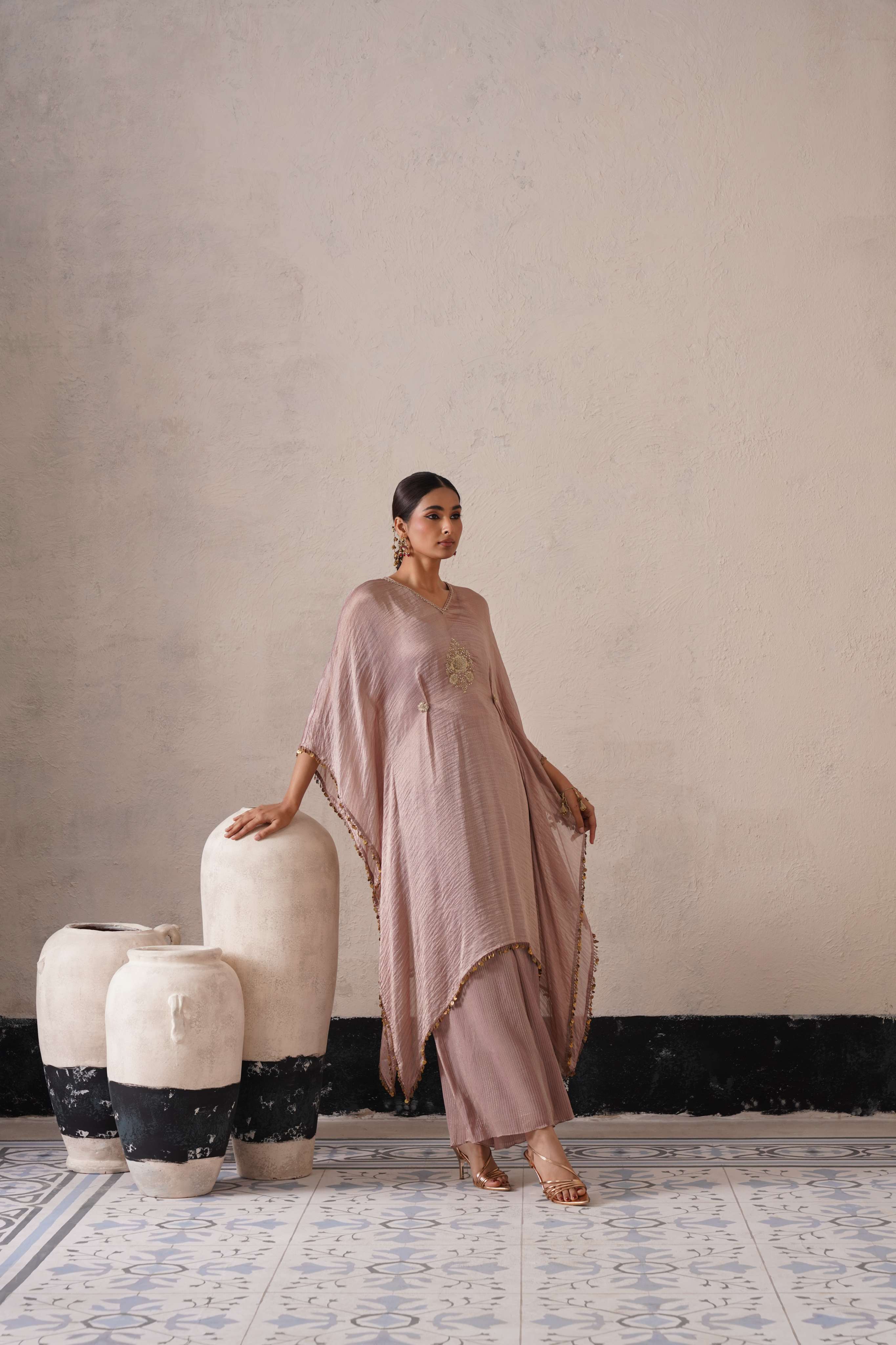 DUSTY MAUVE OVAL KAFTAN SET