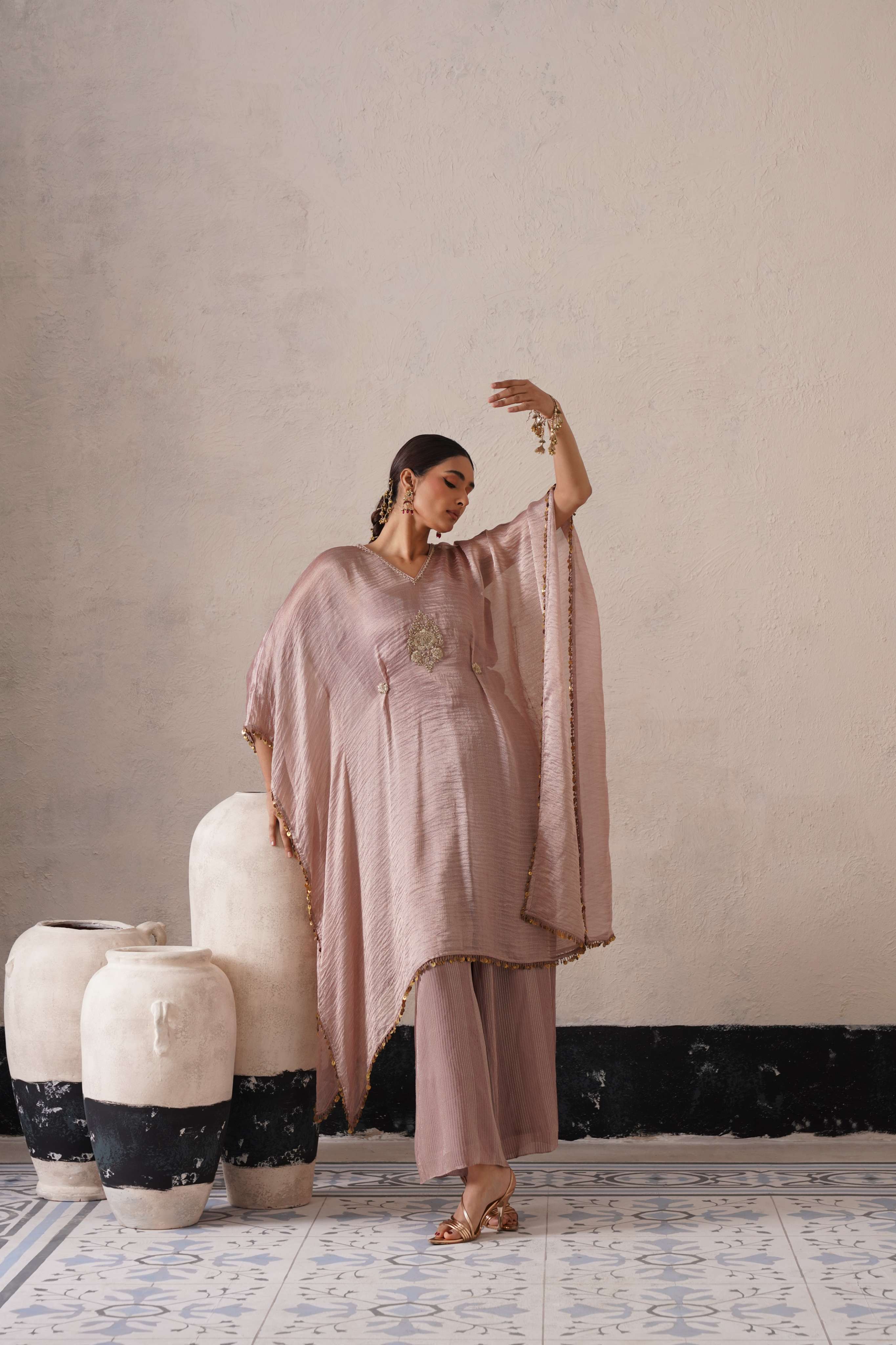 DUSTY MAUVE OVAL KAFTAN SET