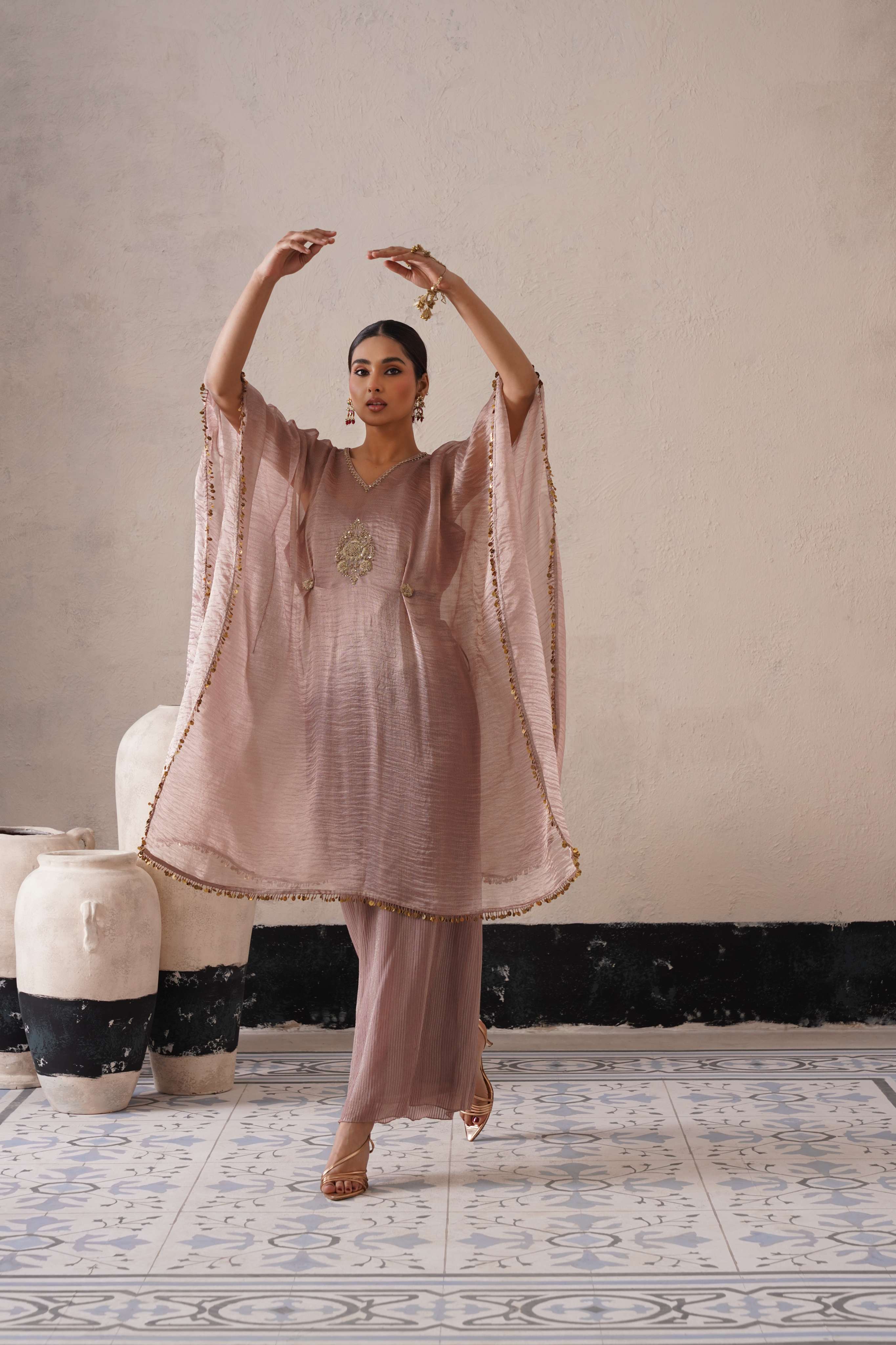DUSTY MAUVE OVAL KAFTAN SET