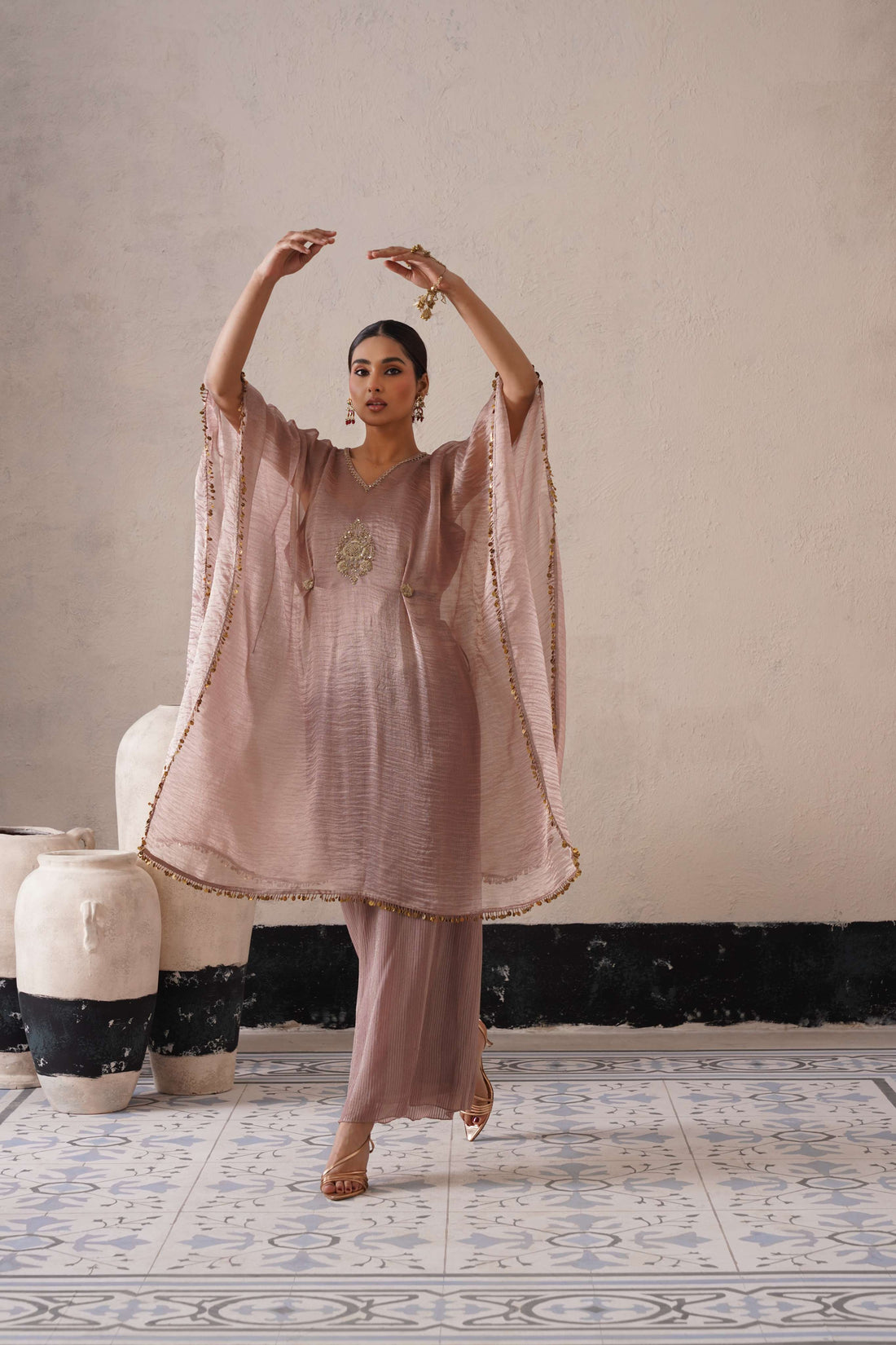 DUSTY MAUVE OVAL KAFTAN SET
