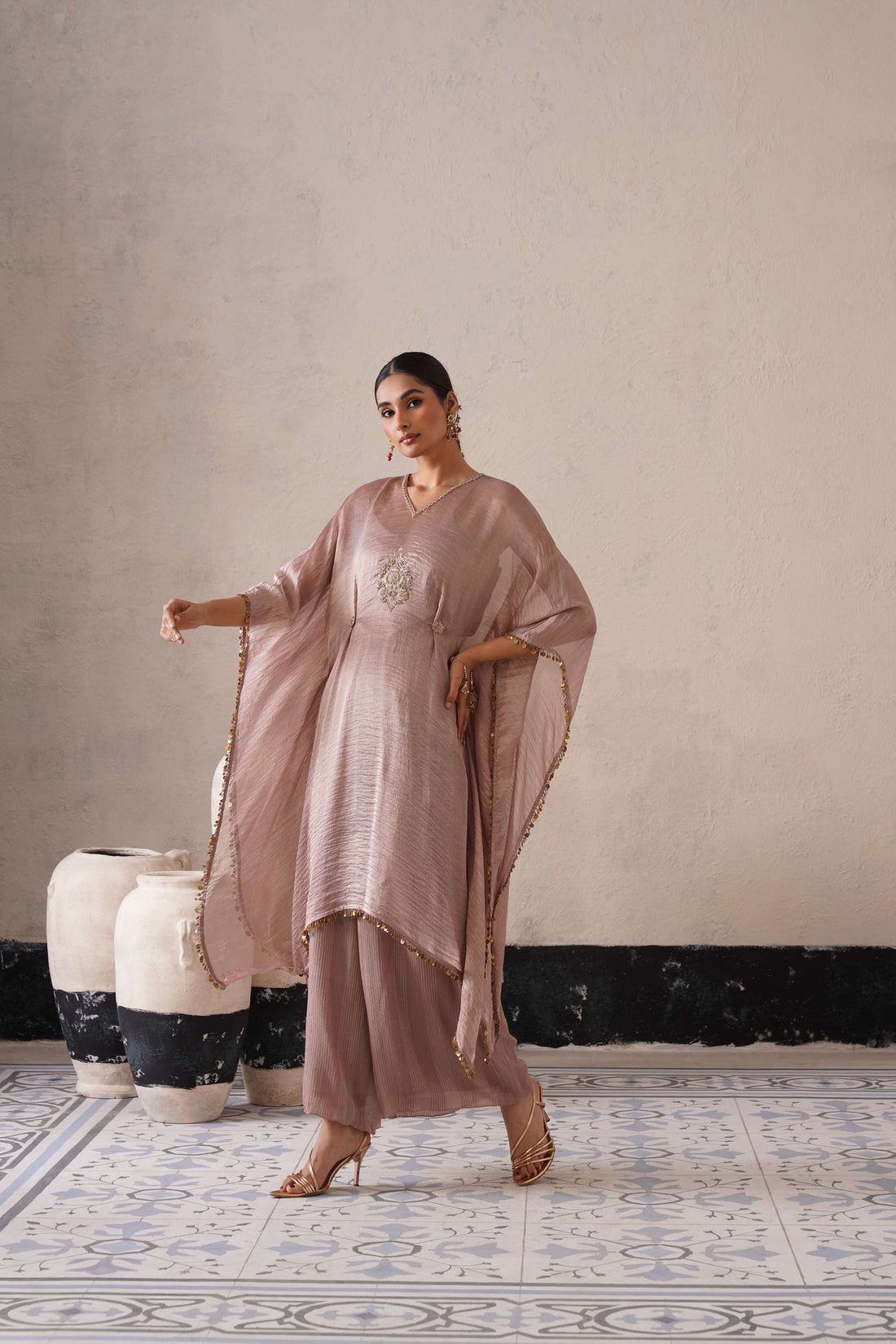 DUSTY MAUVE OVAL KAFTAN SET
