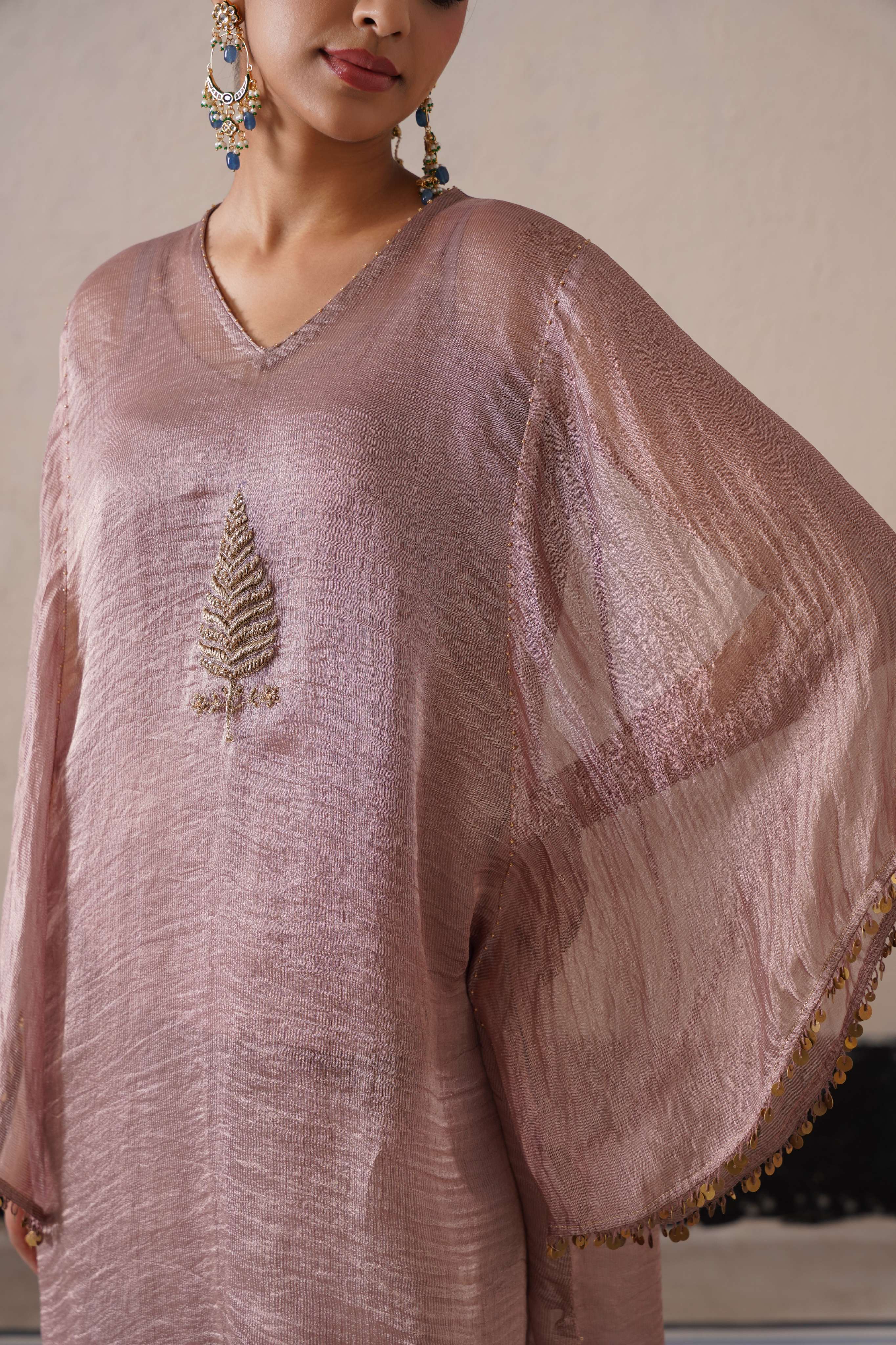 DUSTY MAUVE LONG KAFTAN SET