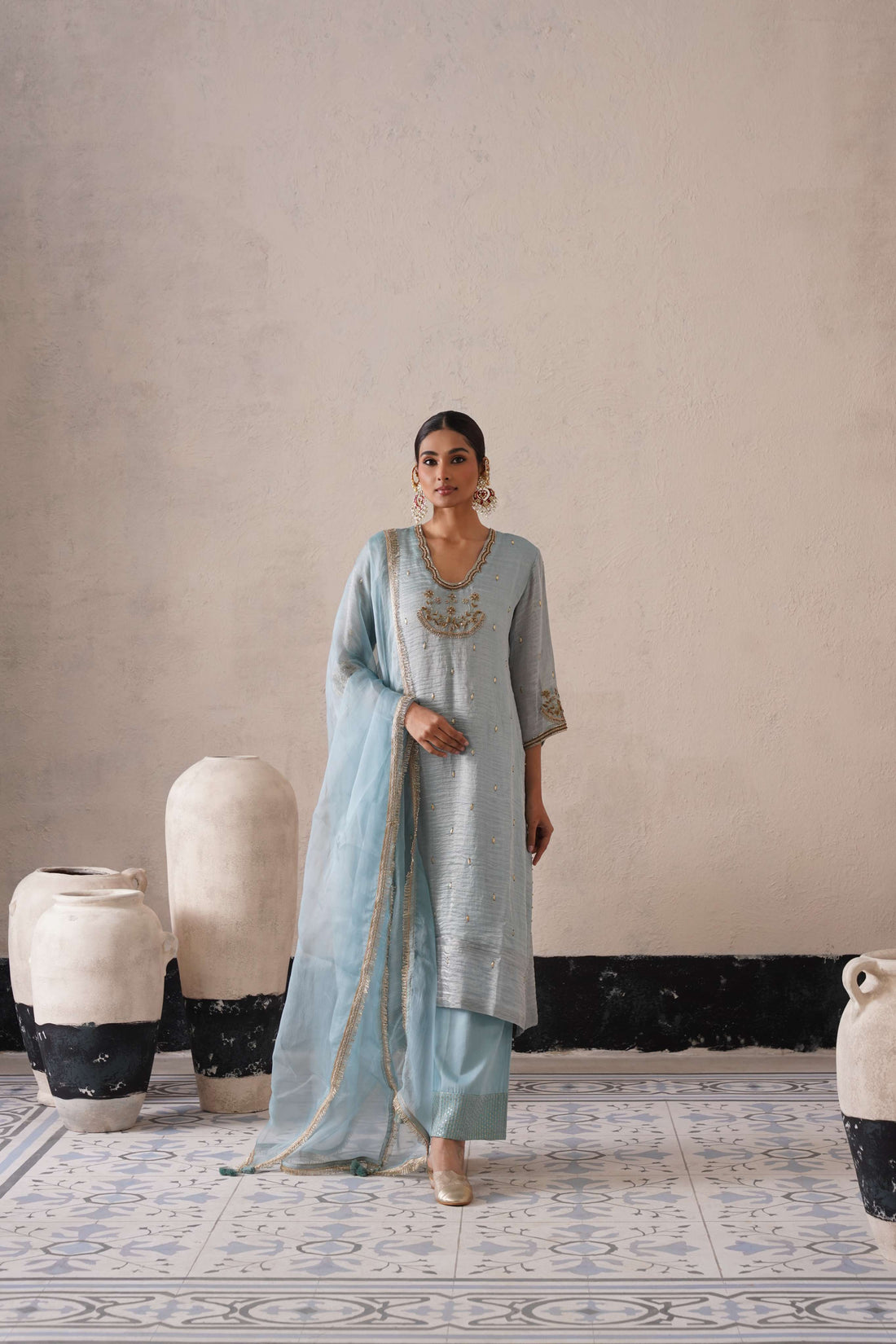 POWDER BLUE STRAIGHT KURTA
