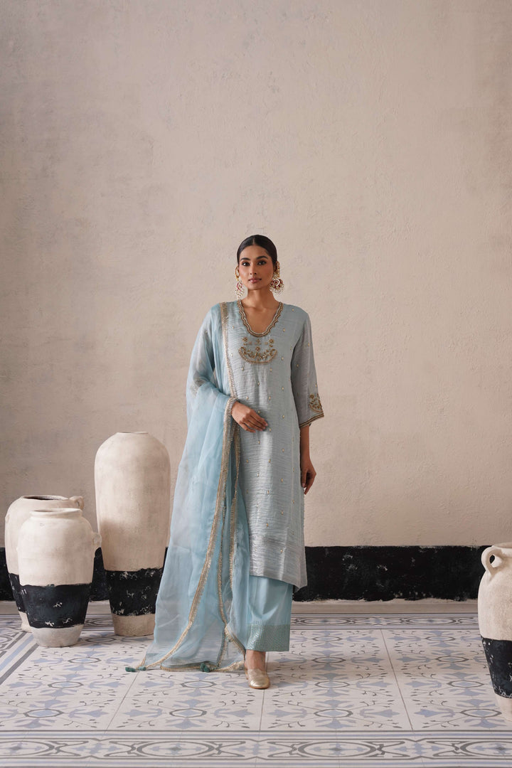 POWDER BLUE STRAIGHT KURTA
