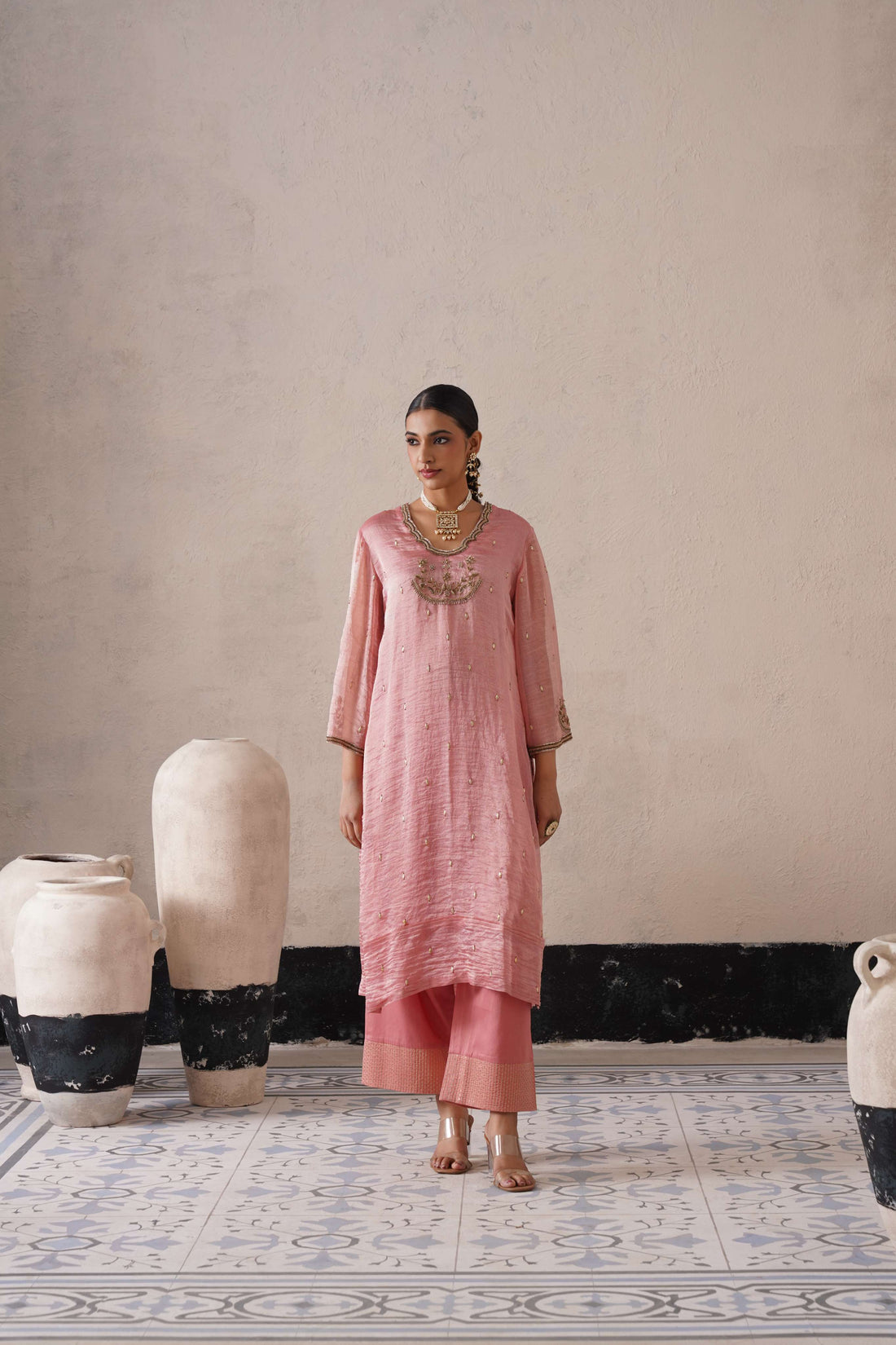 BLUSH APRICOT STRAIGHT KURTA
