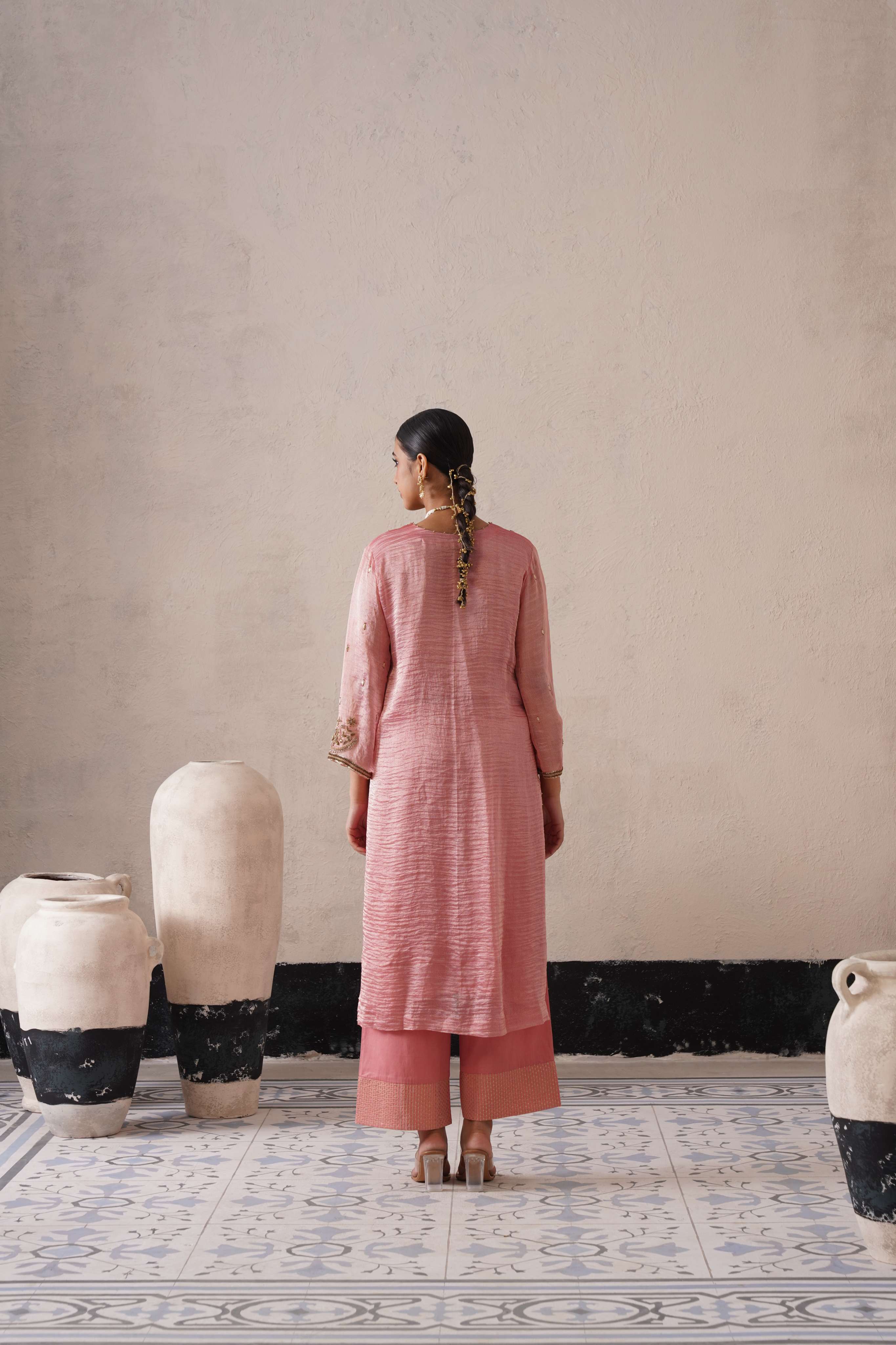 BLUSH APRICOT STRAIGHT KURTA