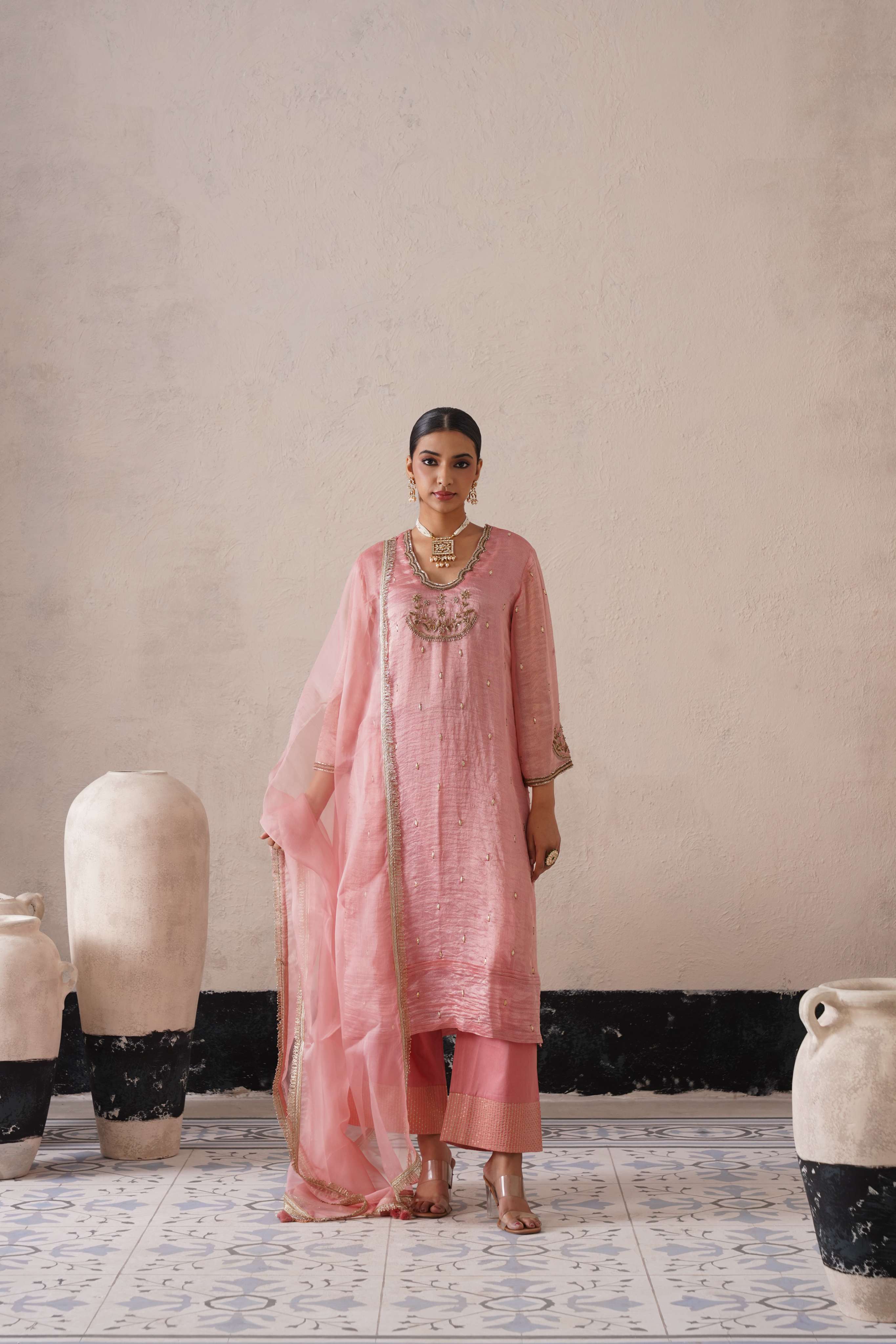 BLUSH APRICOT STRAIGHT KURTA