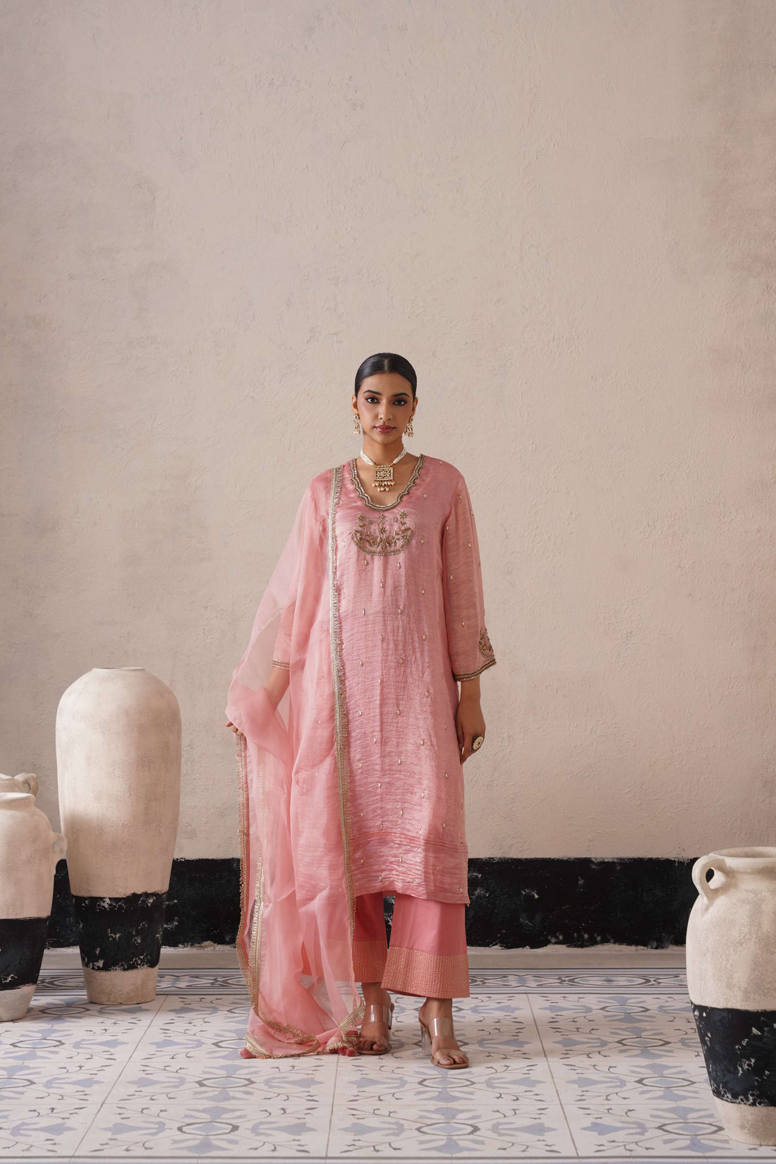 BLUSH APRICOT STRAIGHT KURTA