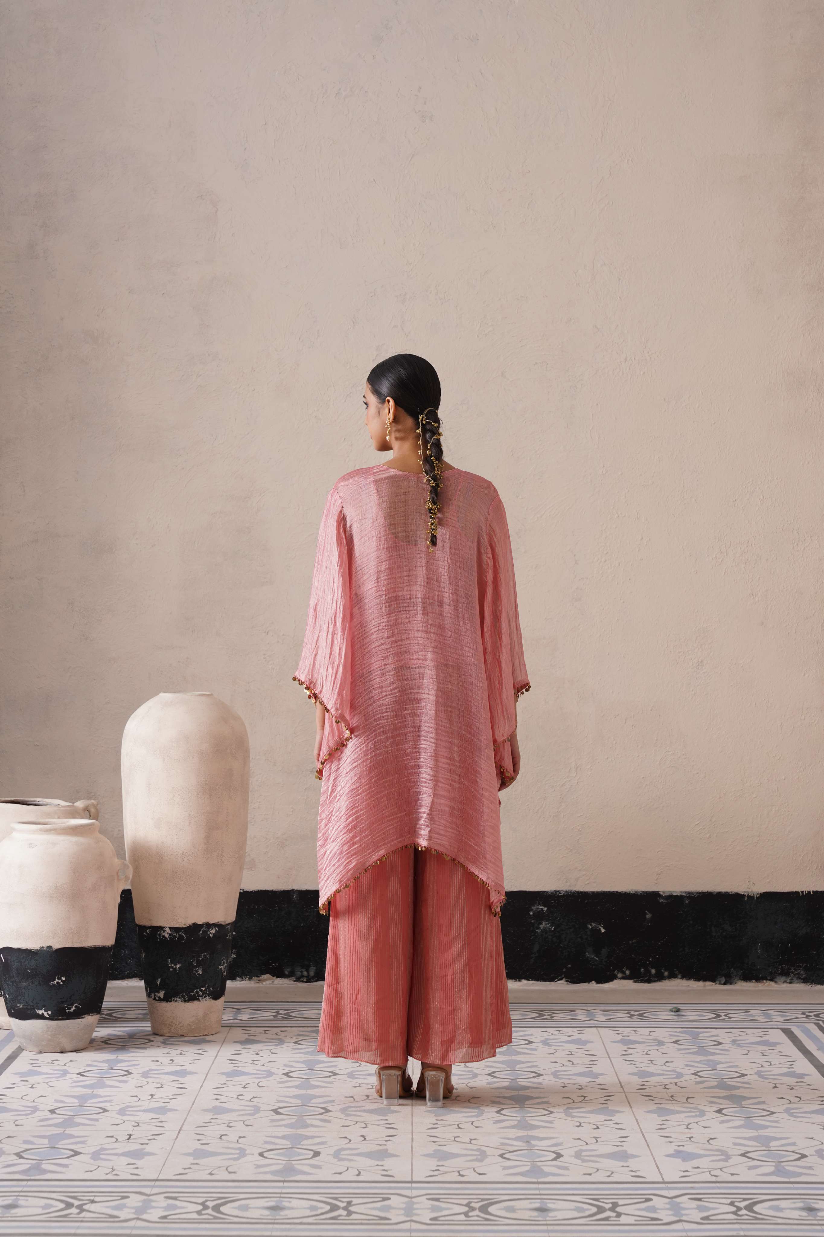 BLUSH APRICOT OVAL KAFTAN SET