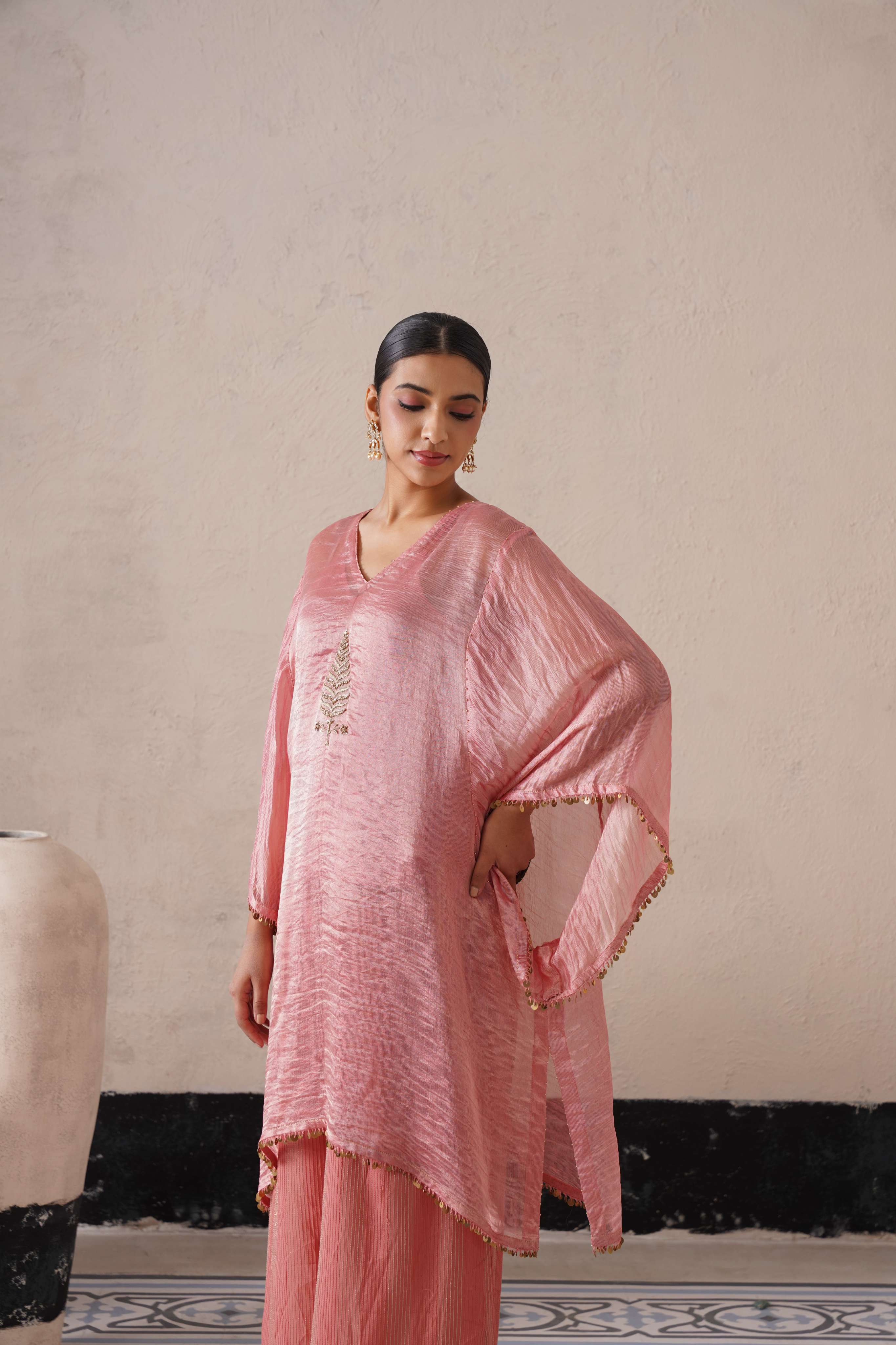 BLUSH APRICOT OVAL KAFTAN SET