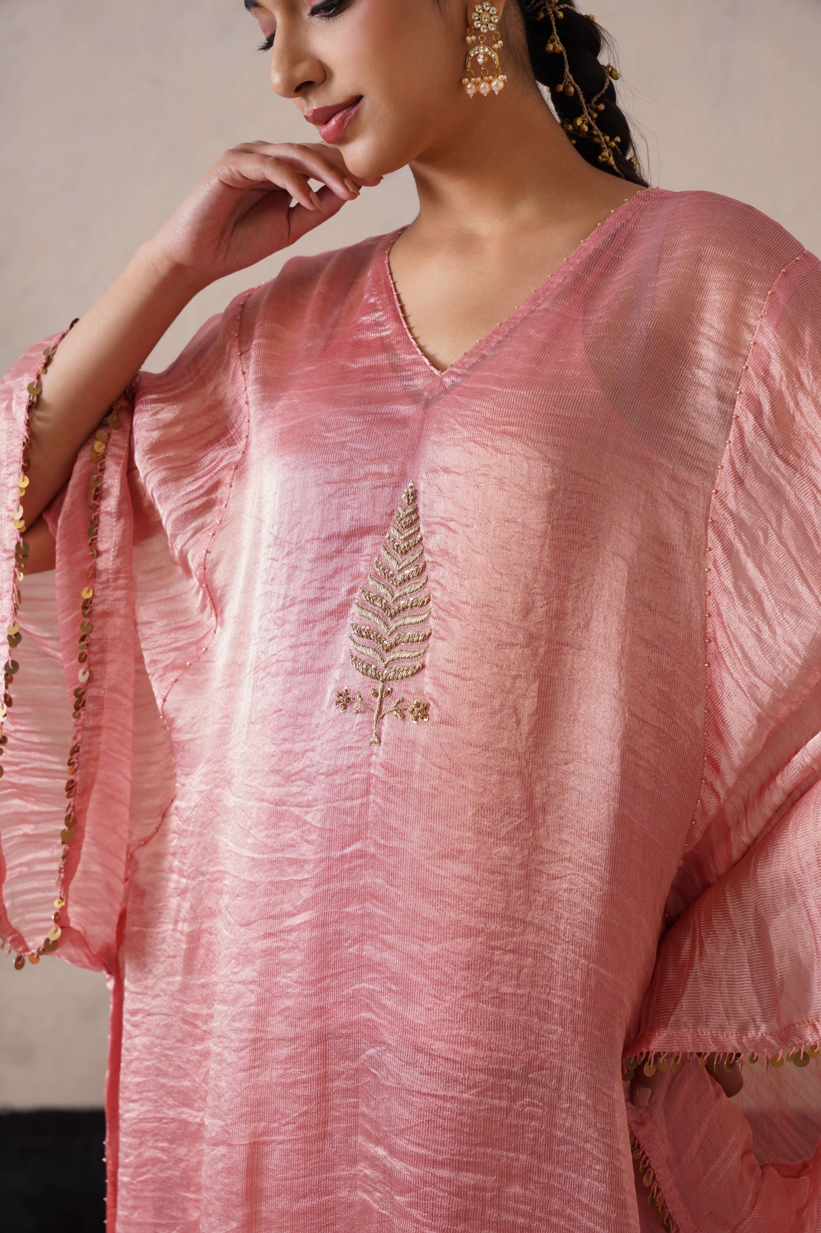 BLUSH APRICOT OVAL KAFTAN SET