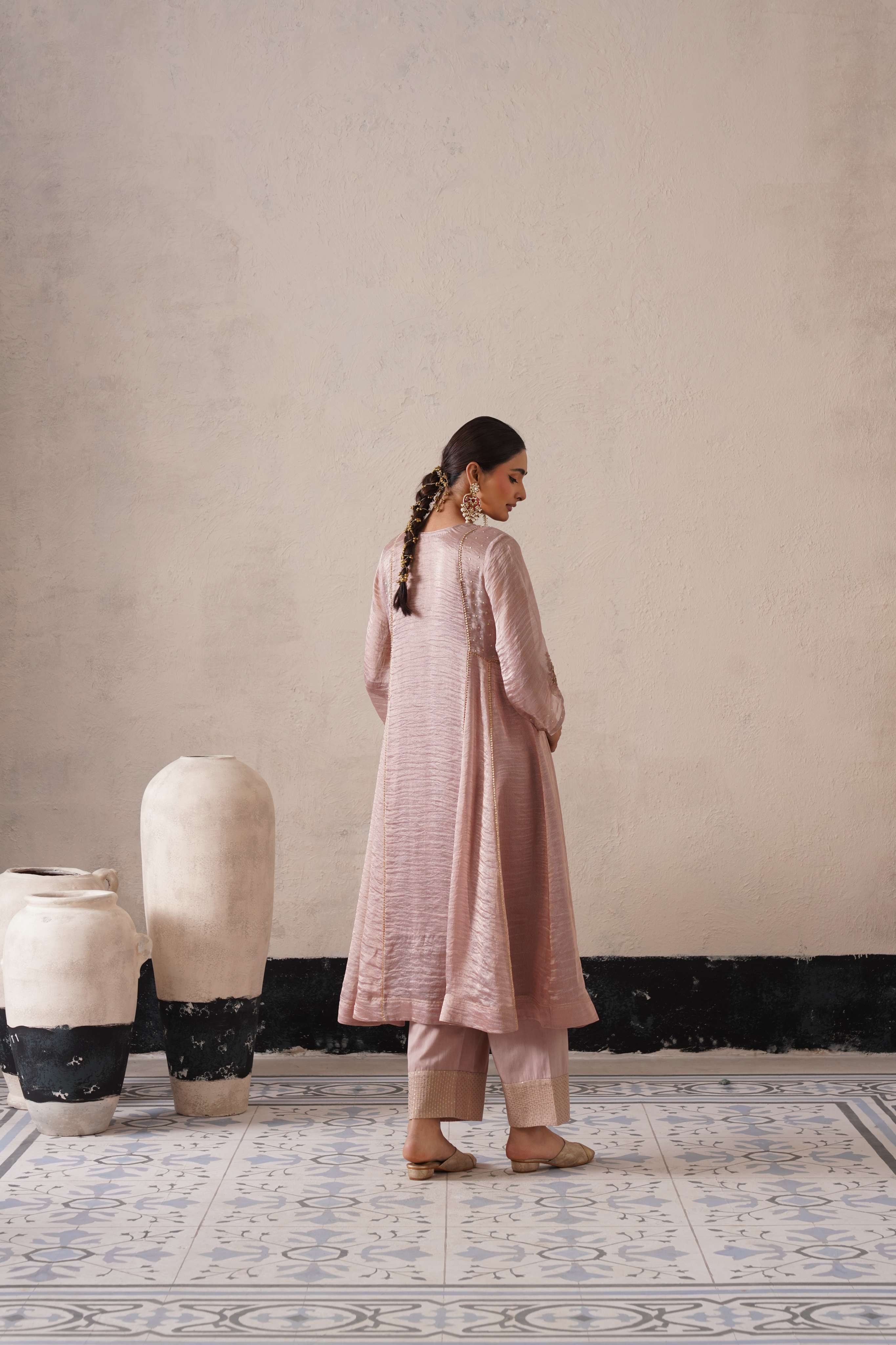 DUSTY MAUVE PANNEL A-LINE KURTA