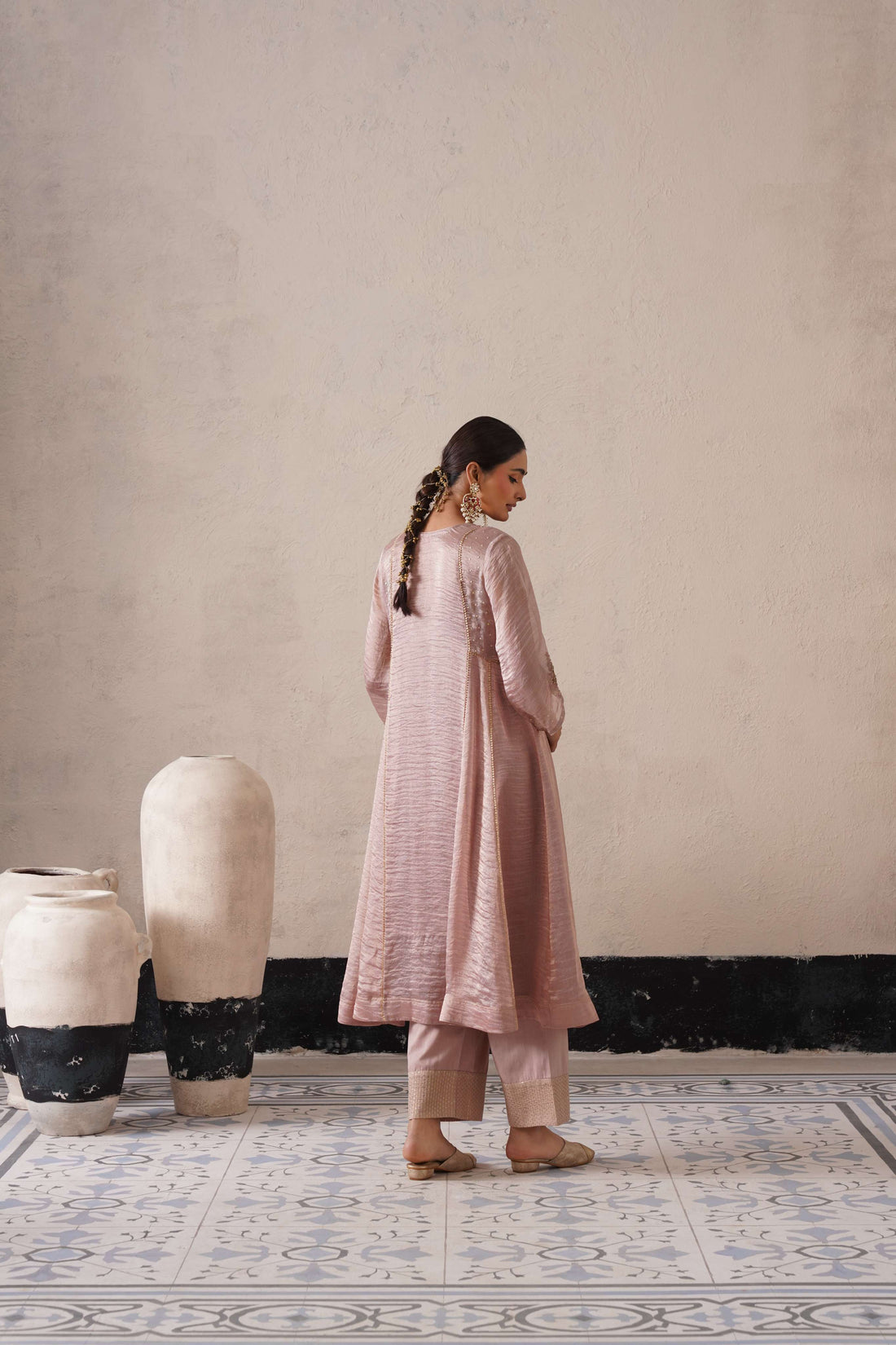 DUSTY MAUVE PANNEL A-LINE KURTA
