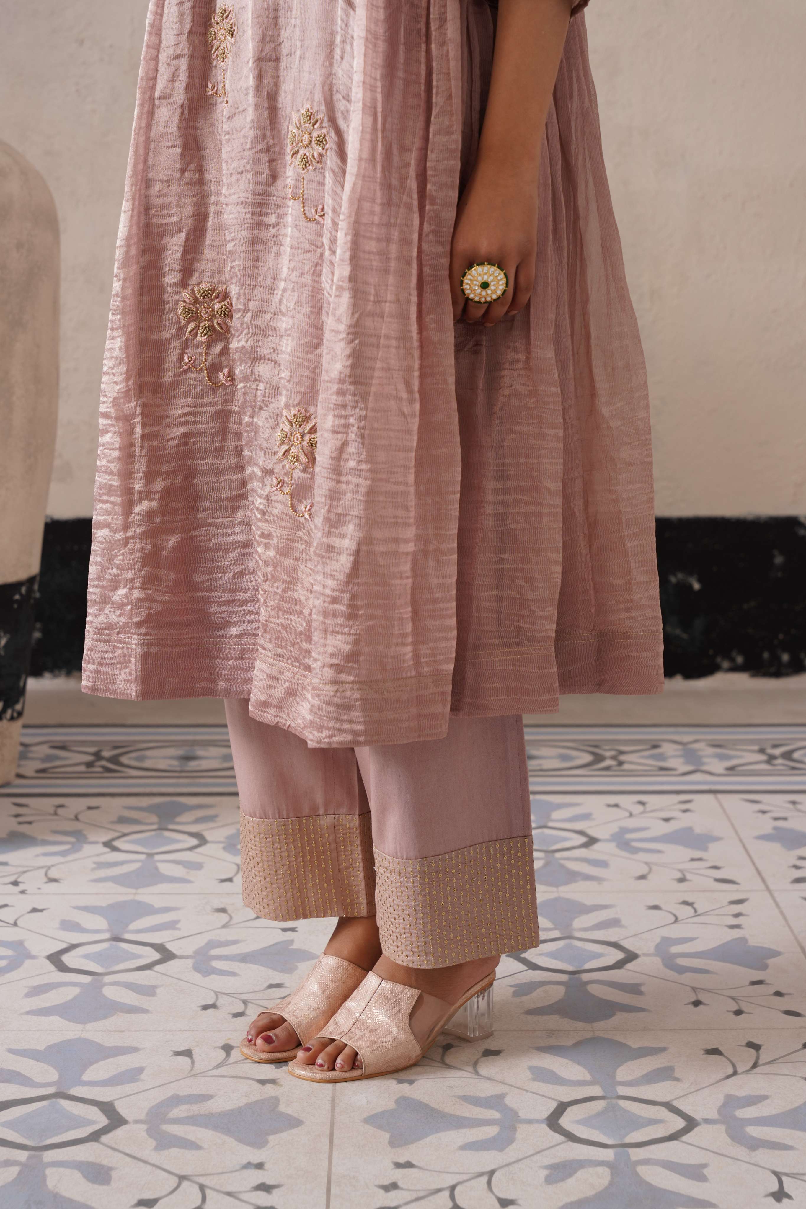 DUSTY MAUVE CURVE PANNEL KURTA