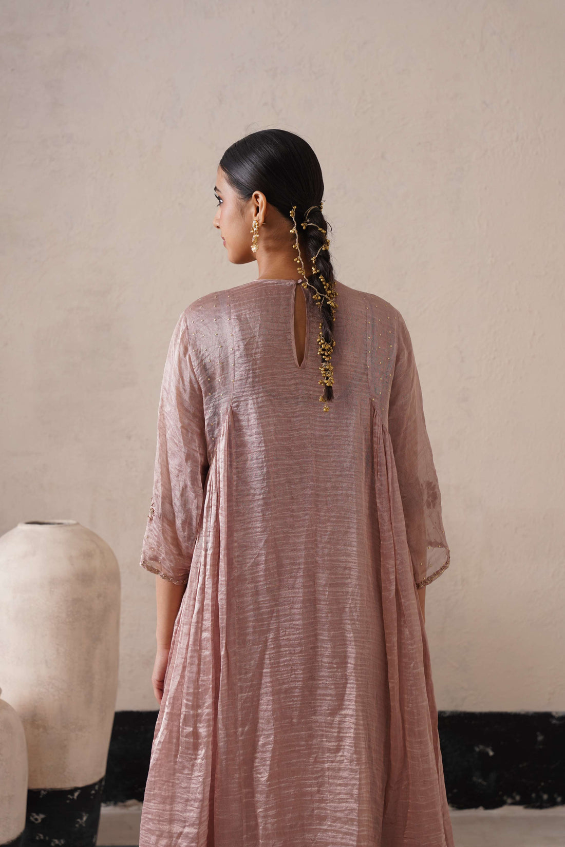 DUSTY MAUVE CURVE PANNEL KURTA