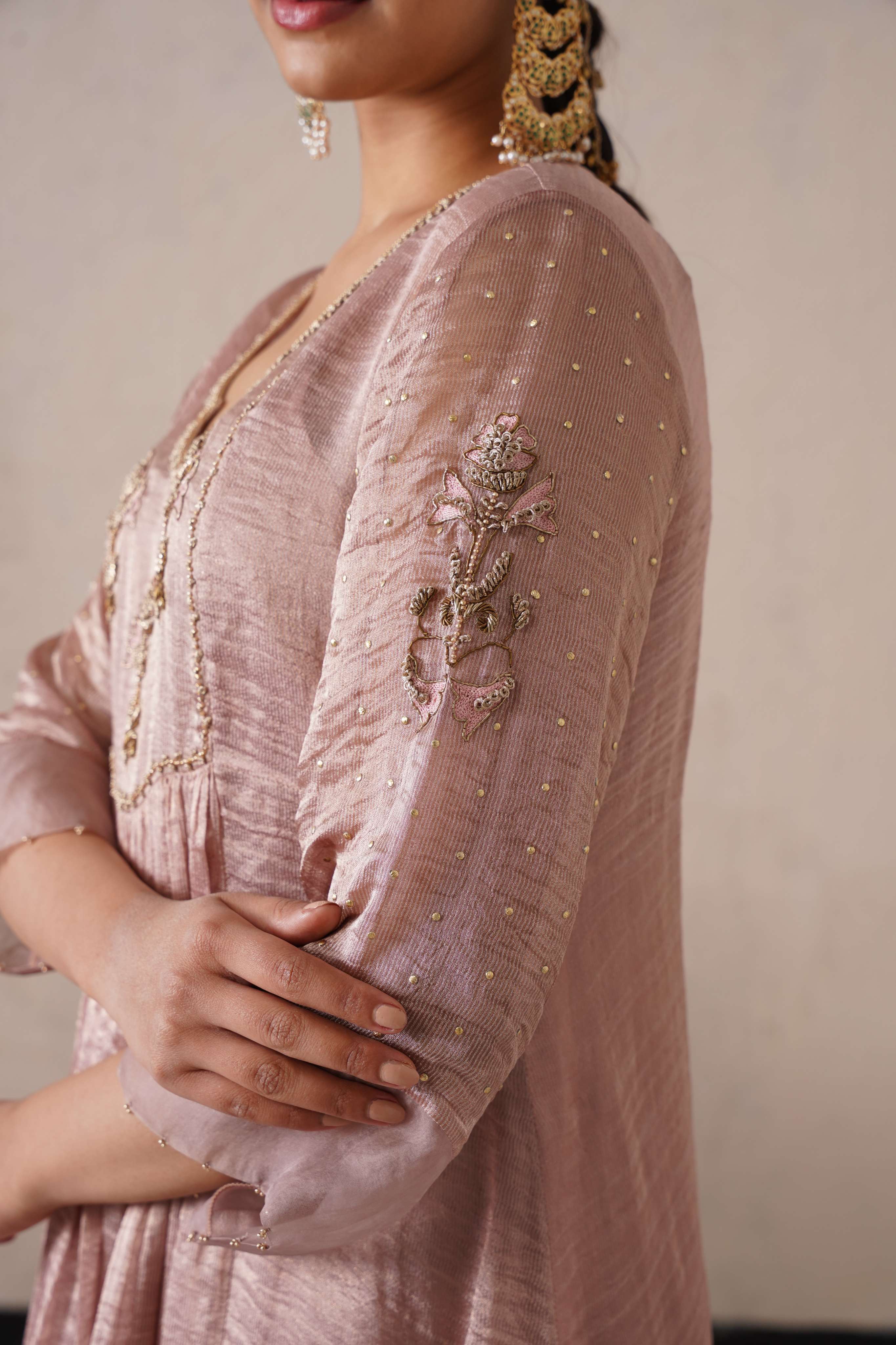 DUSTY MAUVE GATHERS KURTA