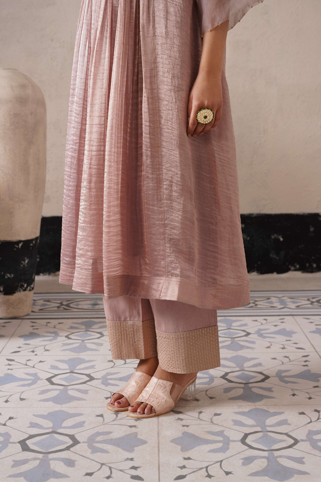DUSTY MAUVE GATHERS KURTA