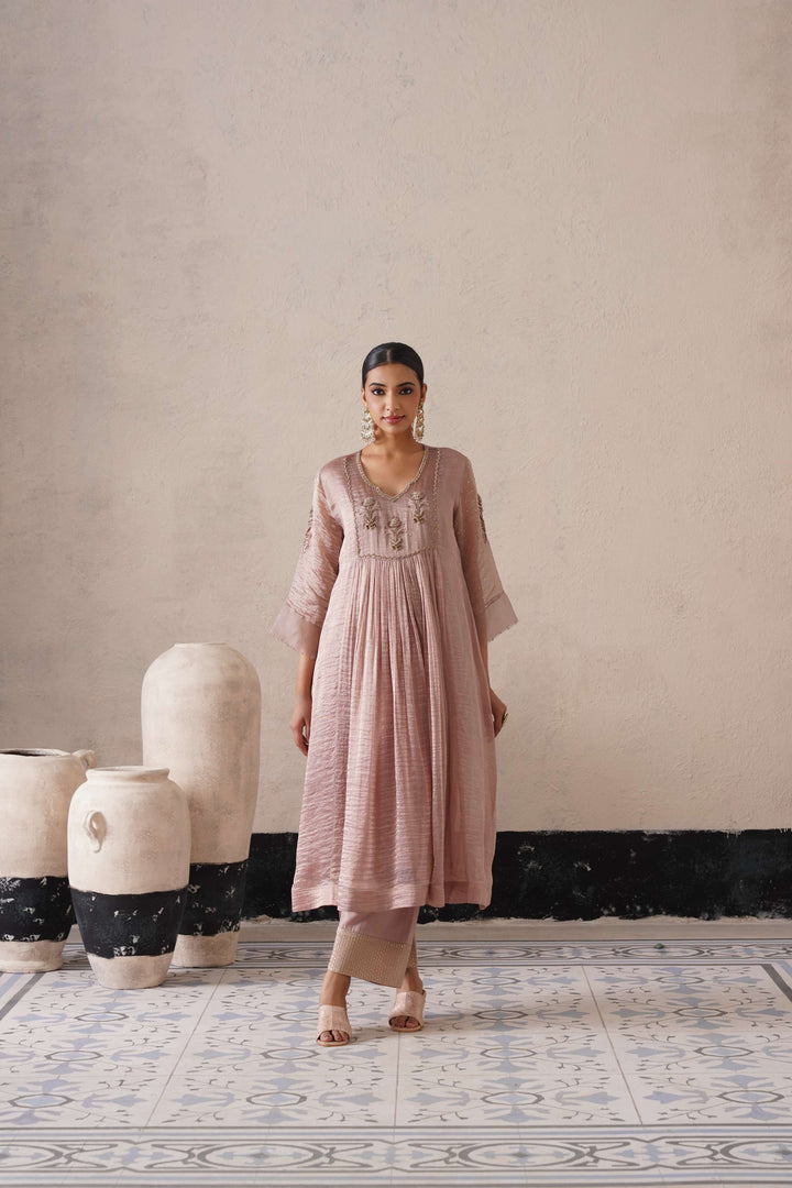 DUSTY MAUVE GATHERS KURTA