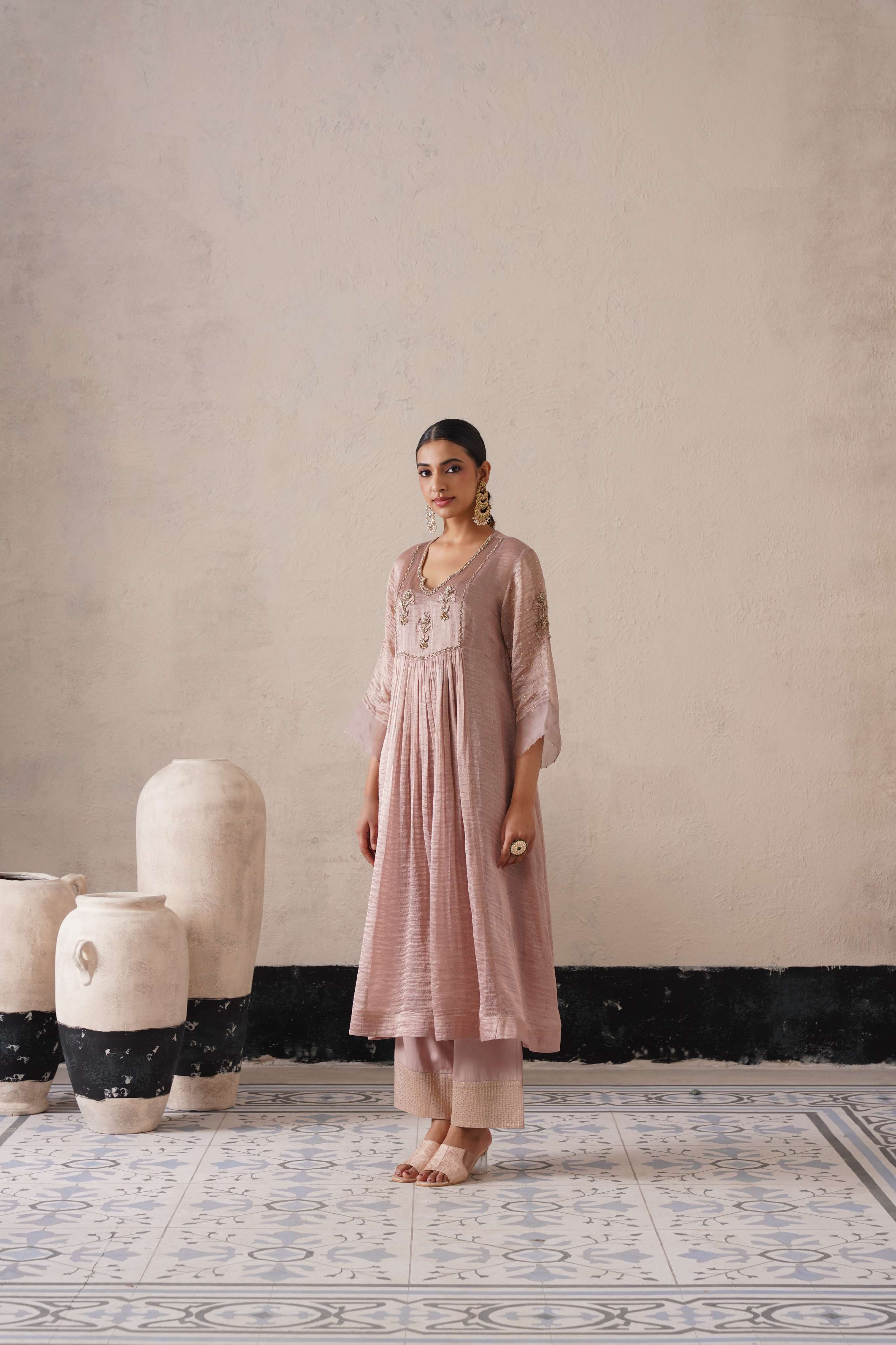 DUSTY MAUVE GATHERS KURTA