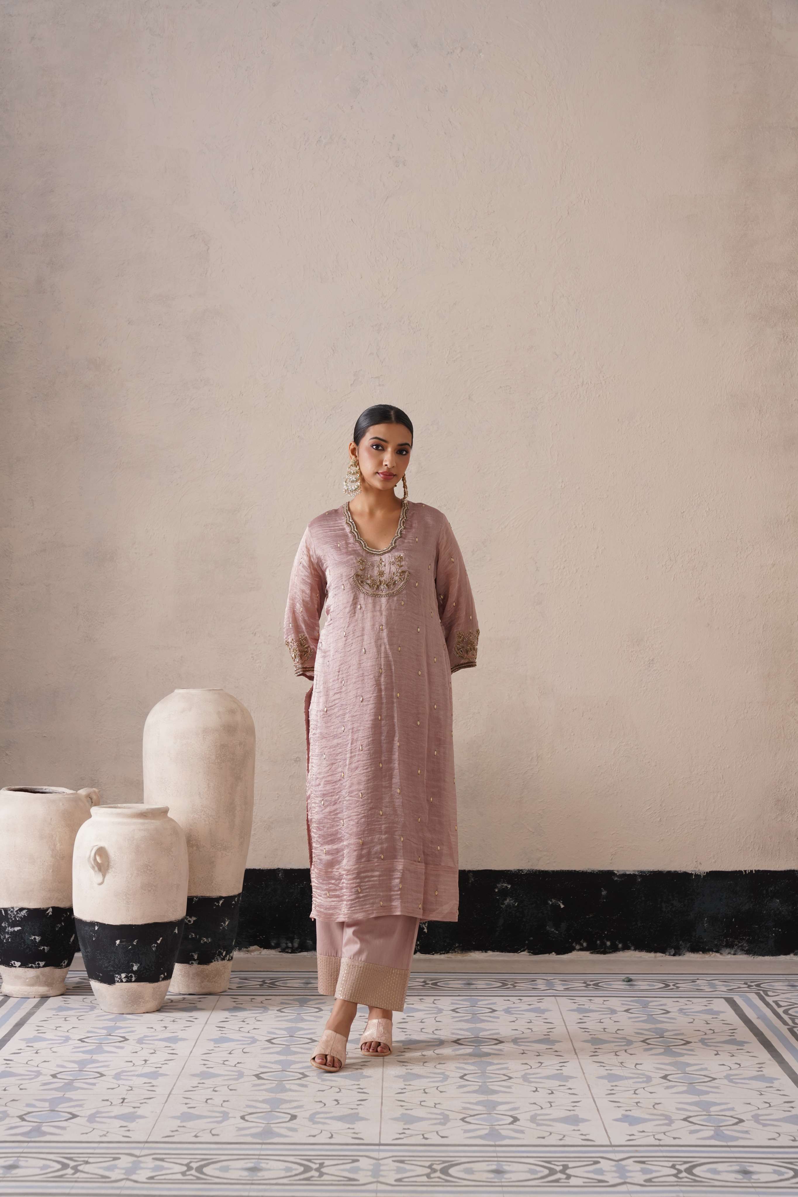 DUSTY MAUVE STRAIGHT KURTA