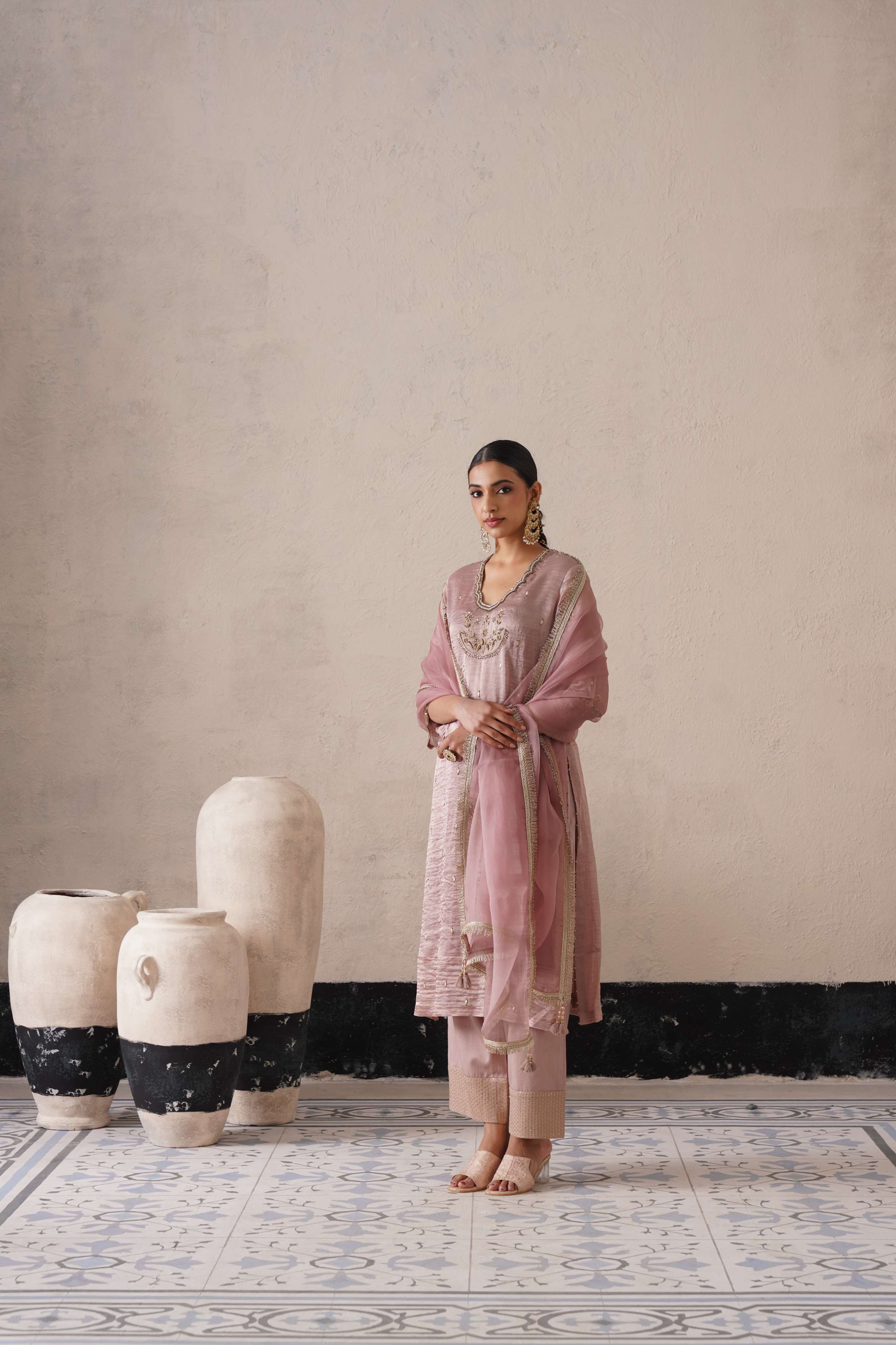 DUSTY MAUVE STRAIGHT KURTA