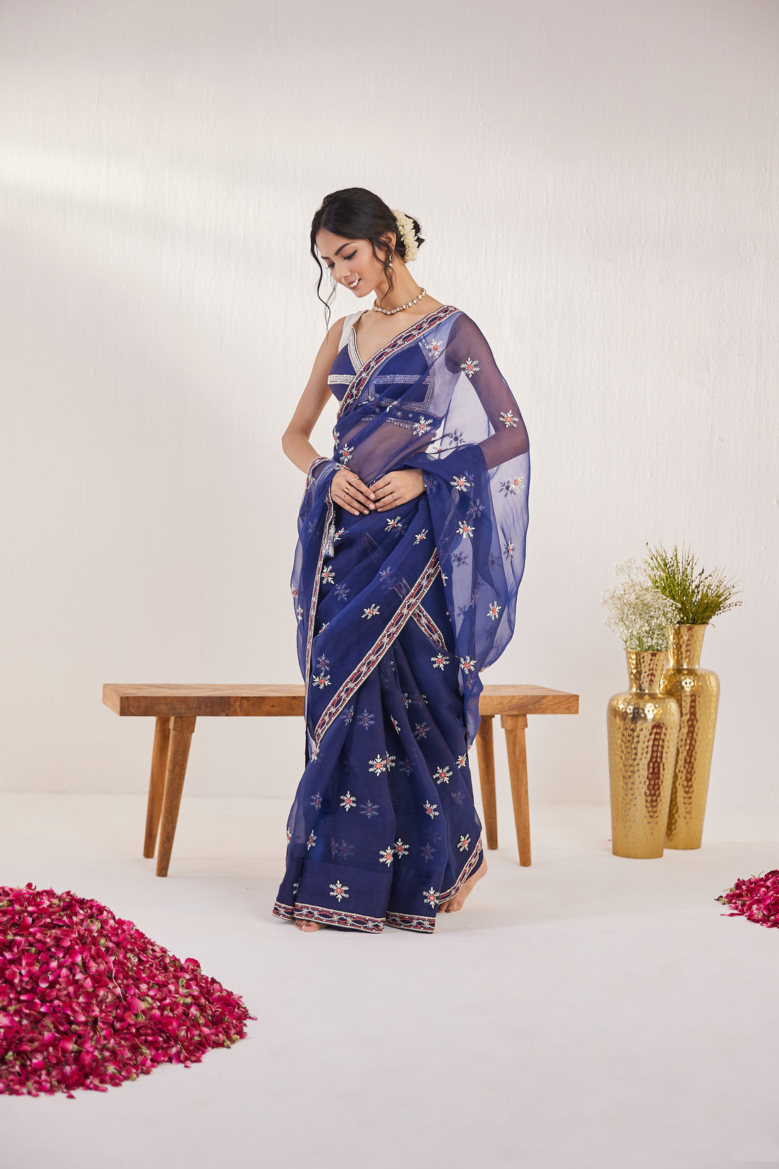 Reshami Raat Midnight Blue Saree