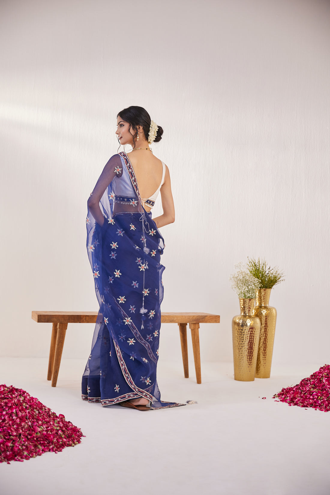 Reshami Raat Midnight Blue Saree
