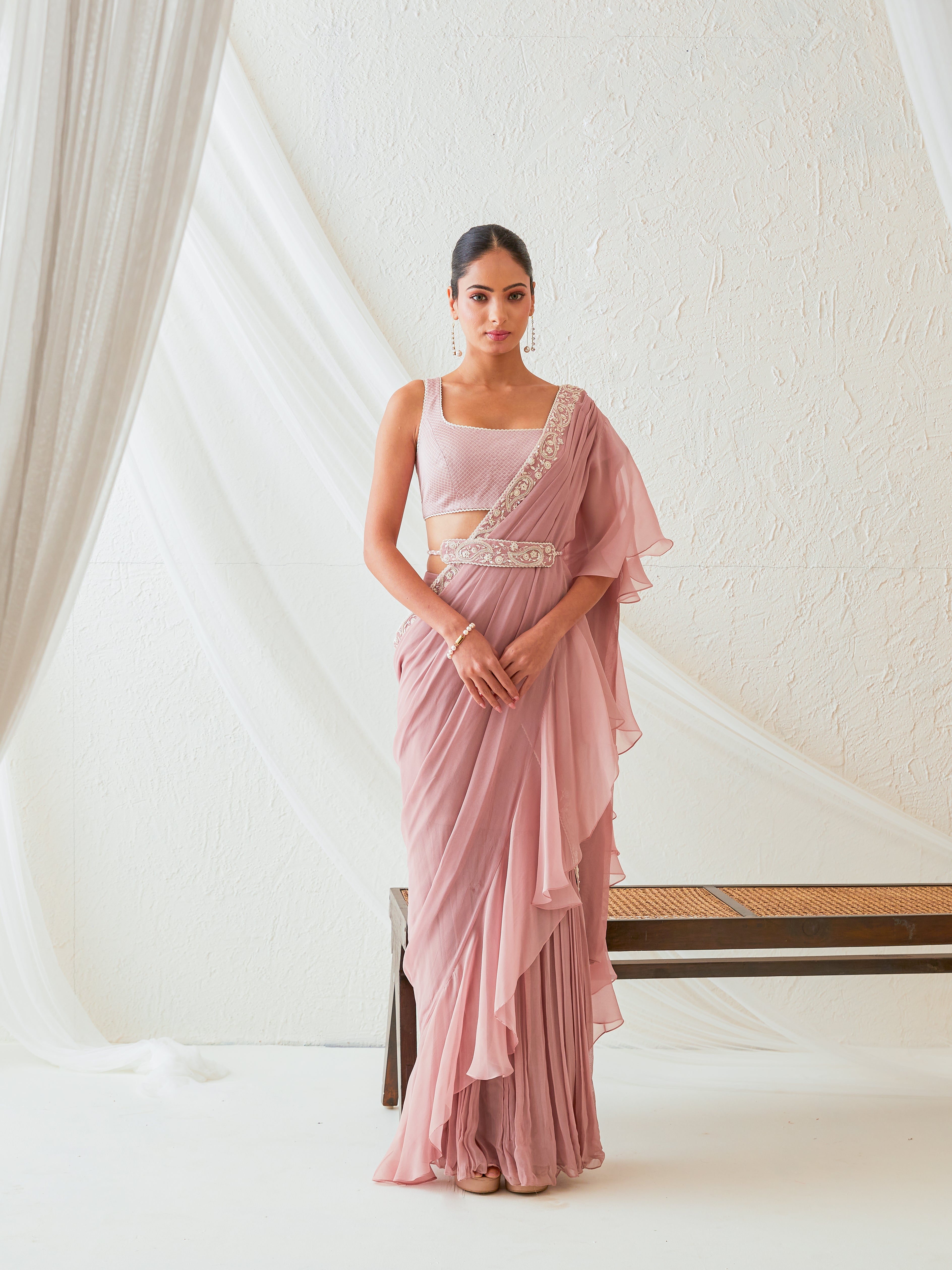 Reshami Raat  pre drape saree