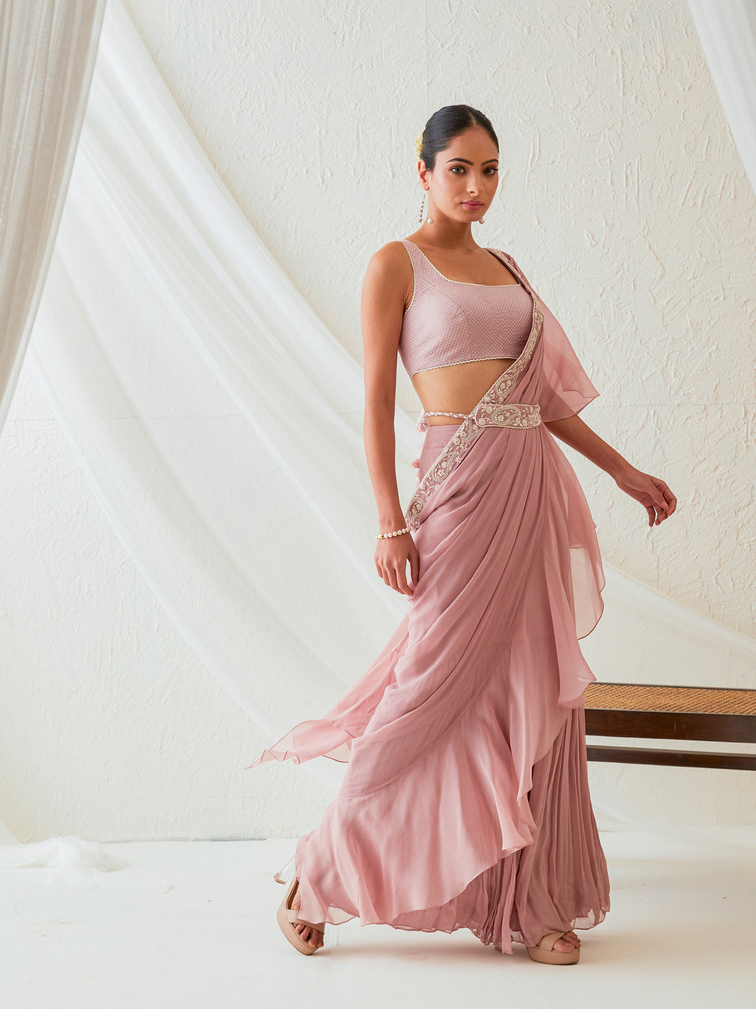 Reshami Raat  pre drape saree