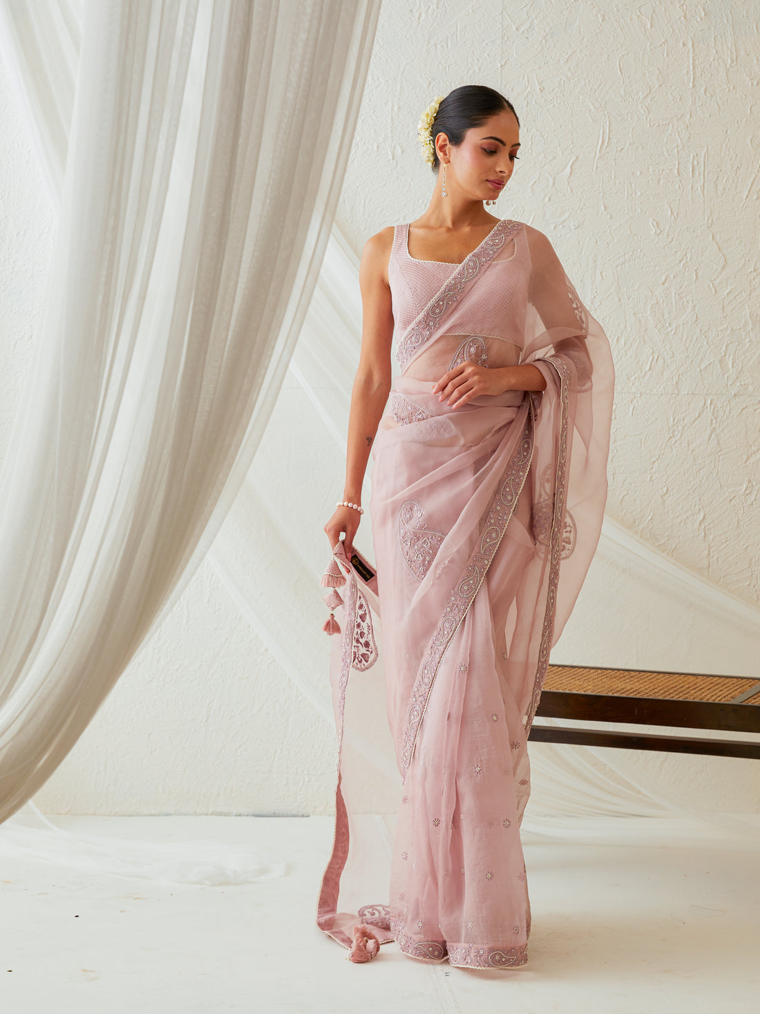 Reshami Raat  onion pink saree