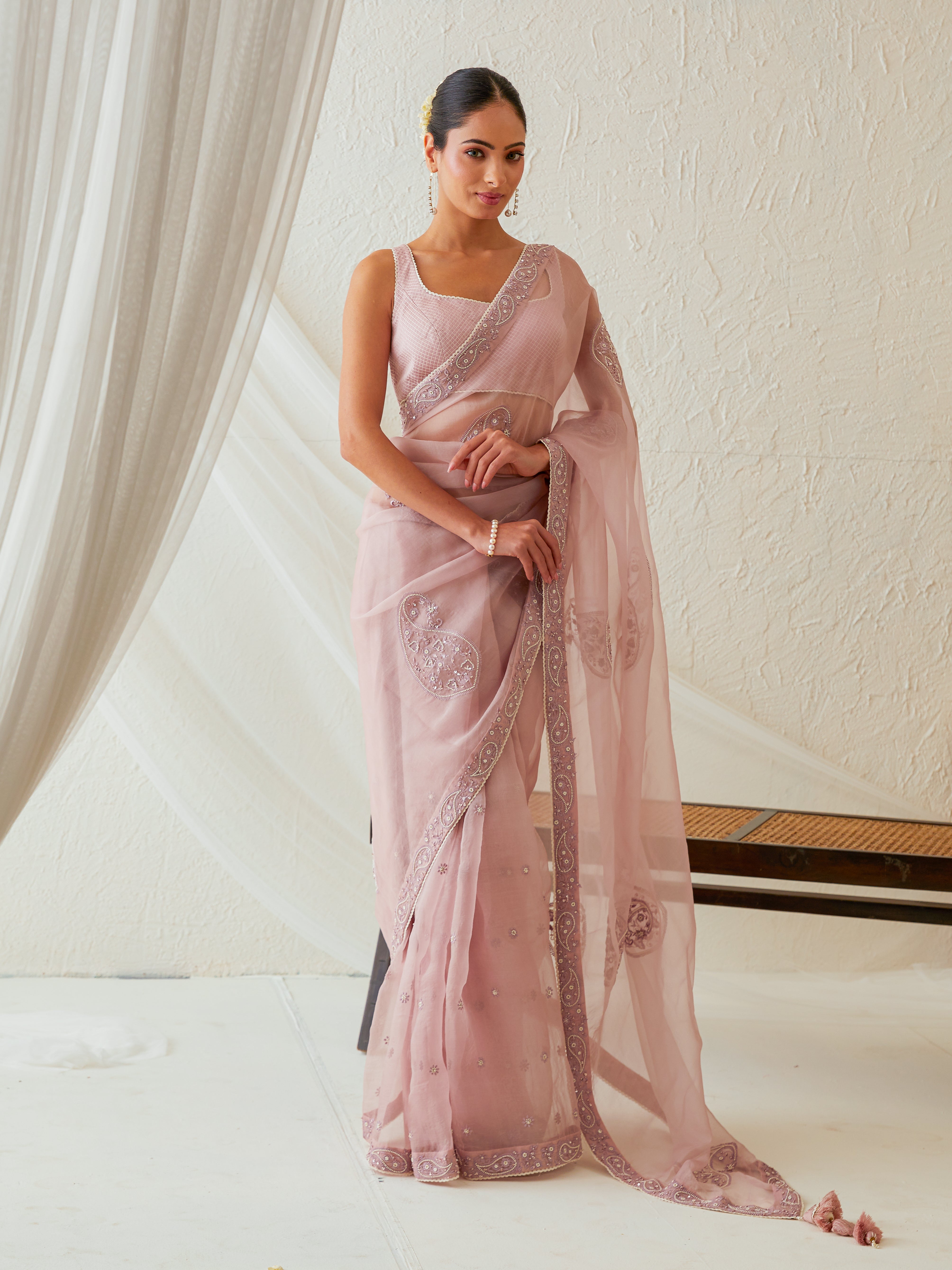 Reshami Raat  onion pink saree