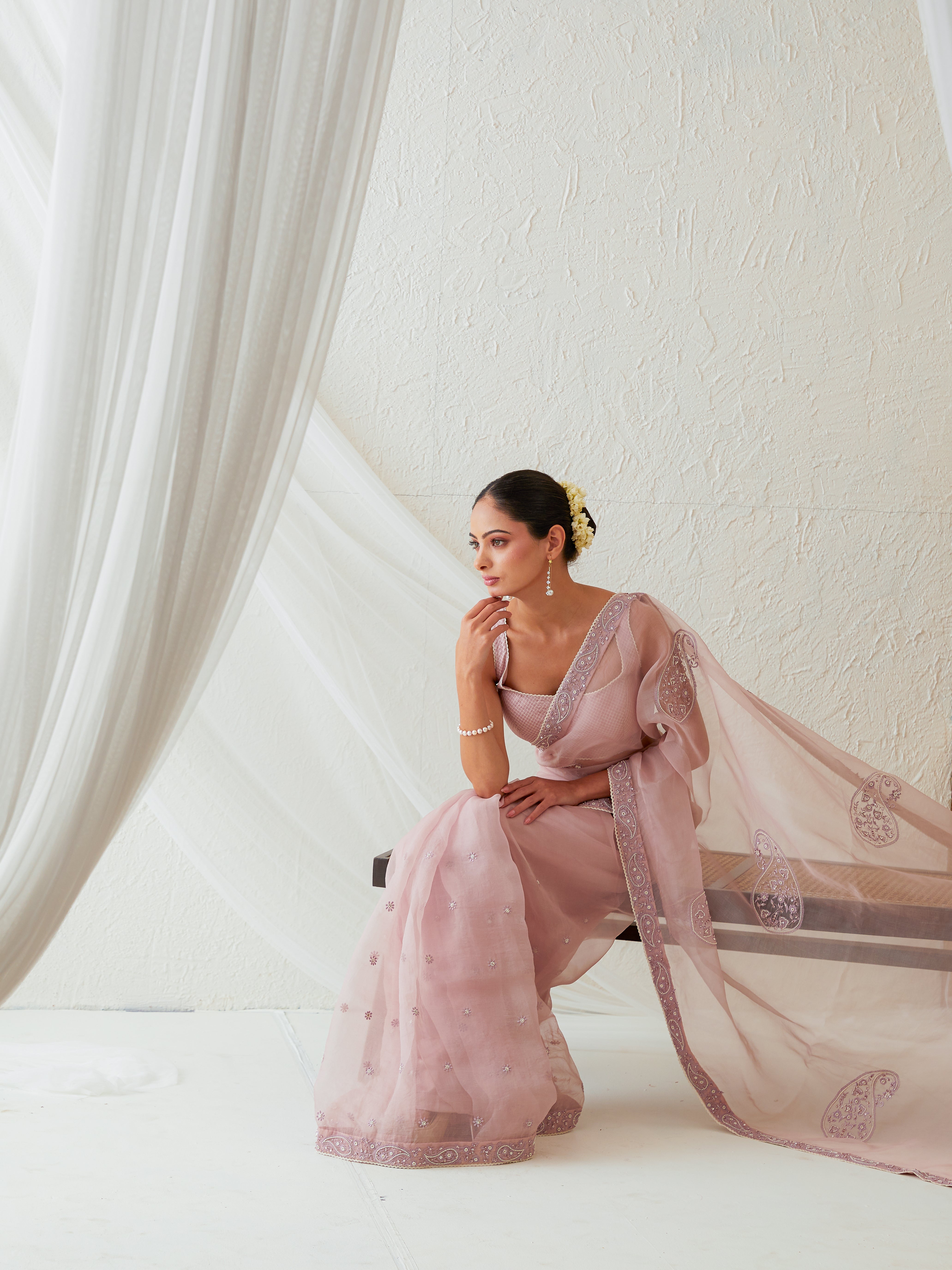 Reshami Raat  onion pink saree