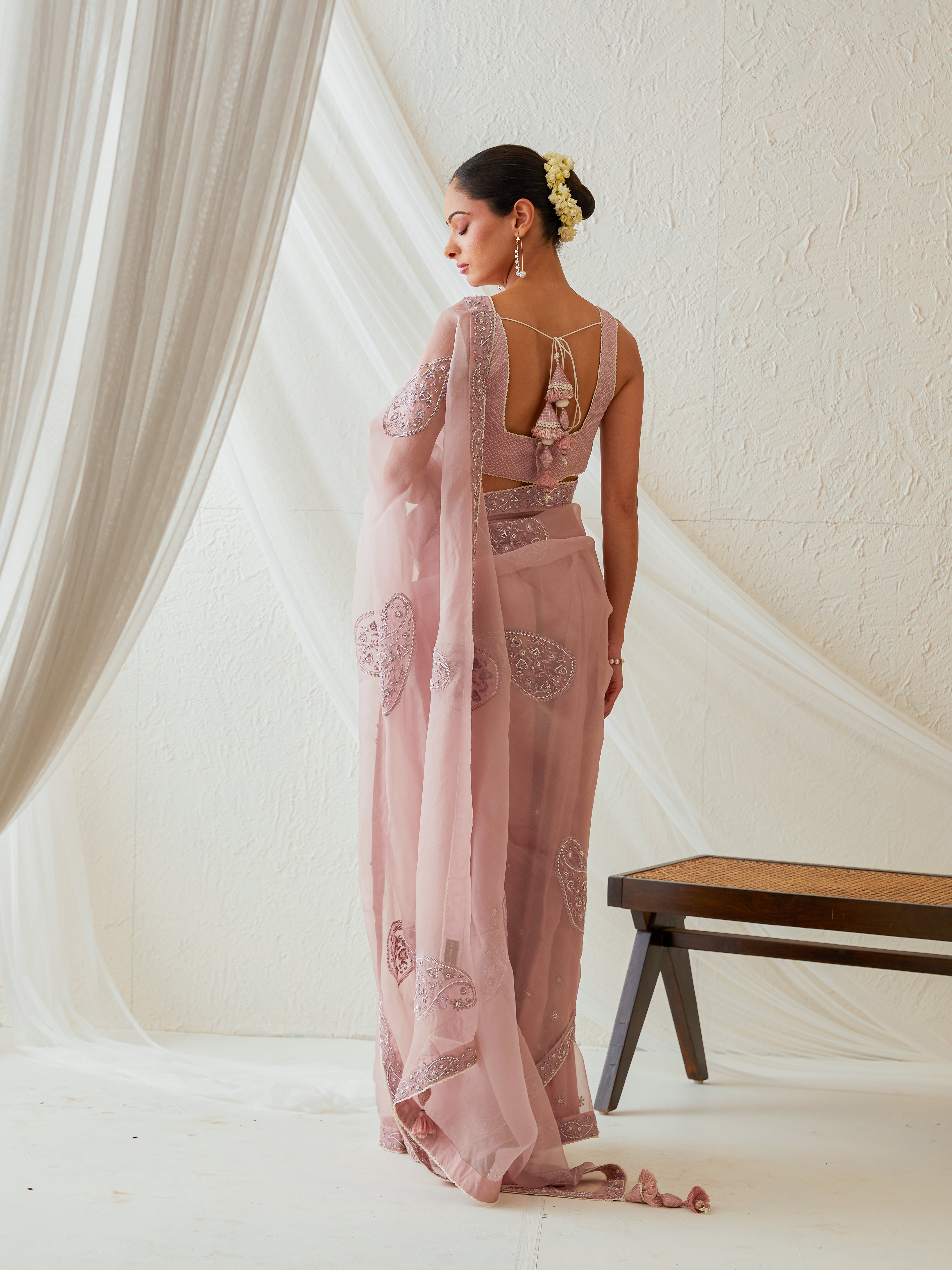 Reshami Raat  onion pink saree
