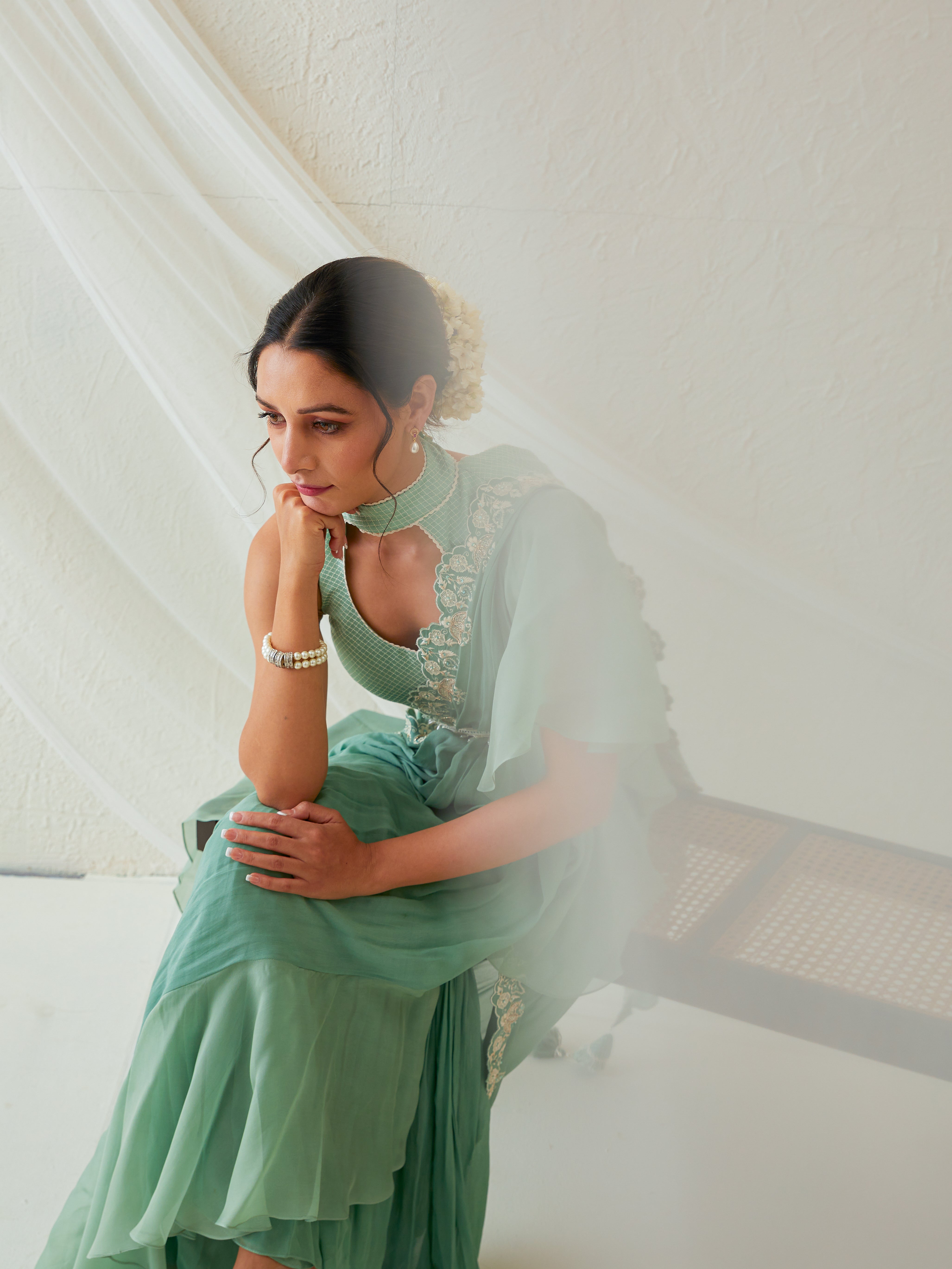 Reshami Raat pre drape marine