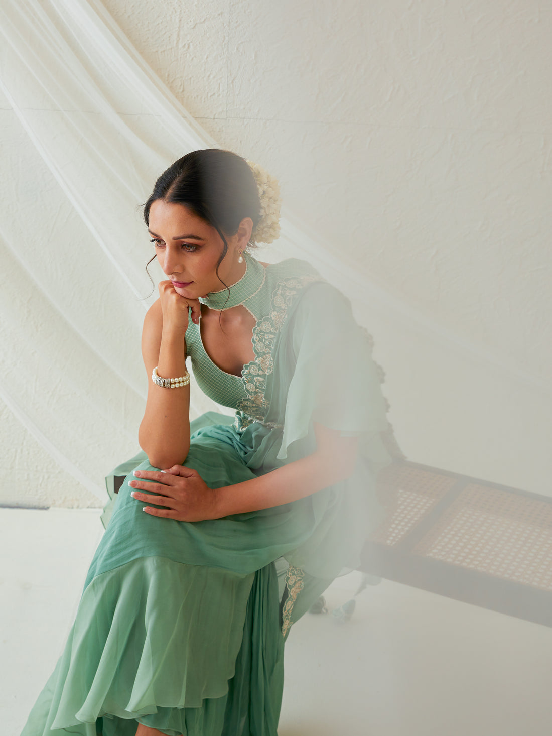 Reshami Raat pre drape marine