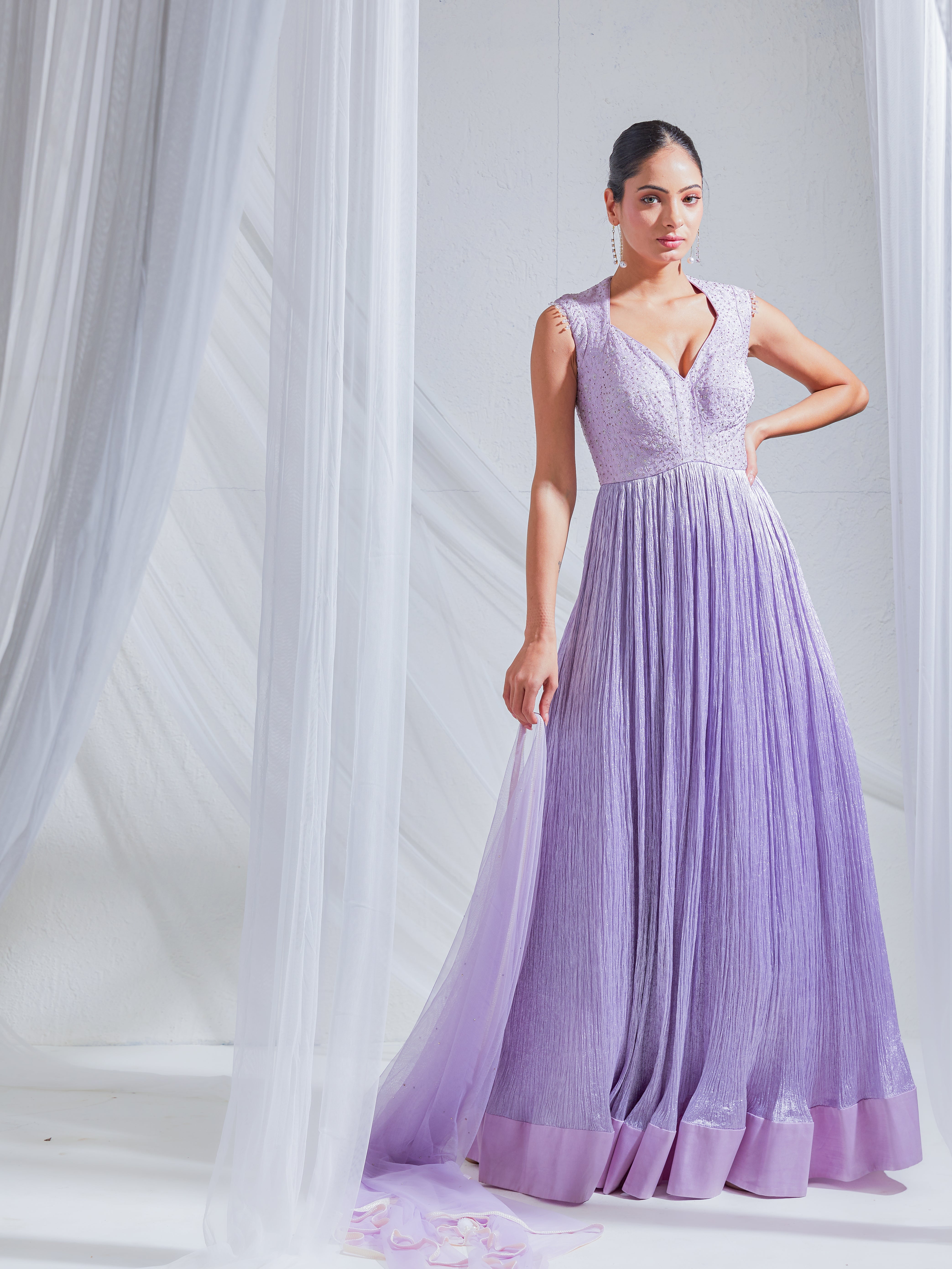 Maushki Nirvi Gather Crush Gown