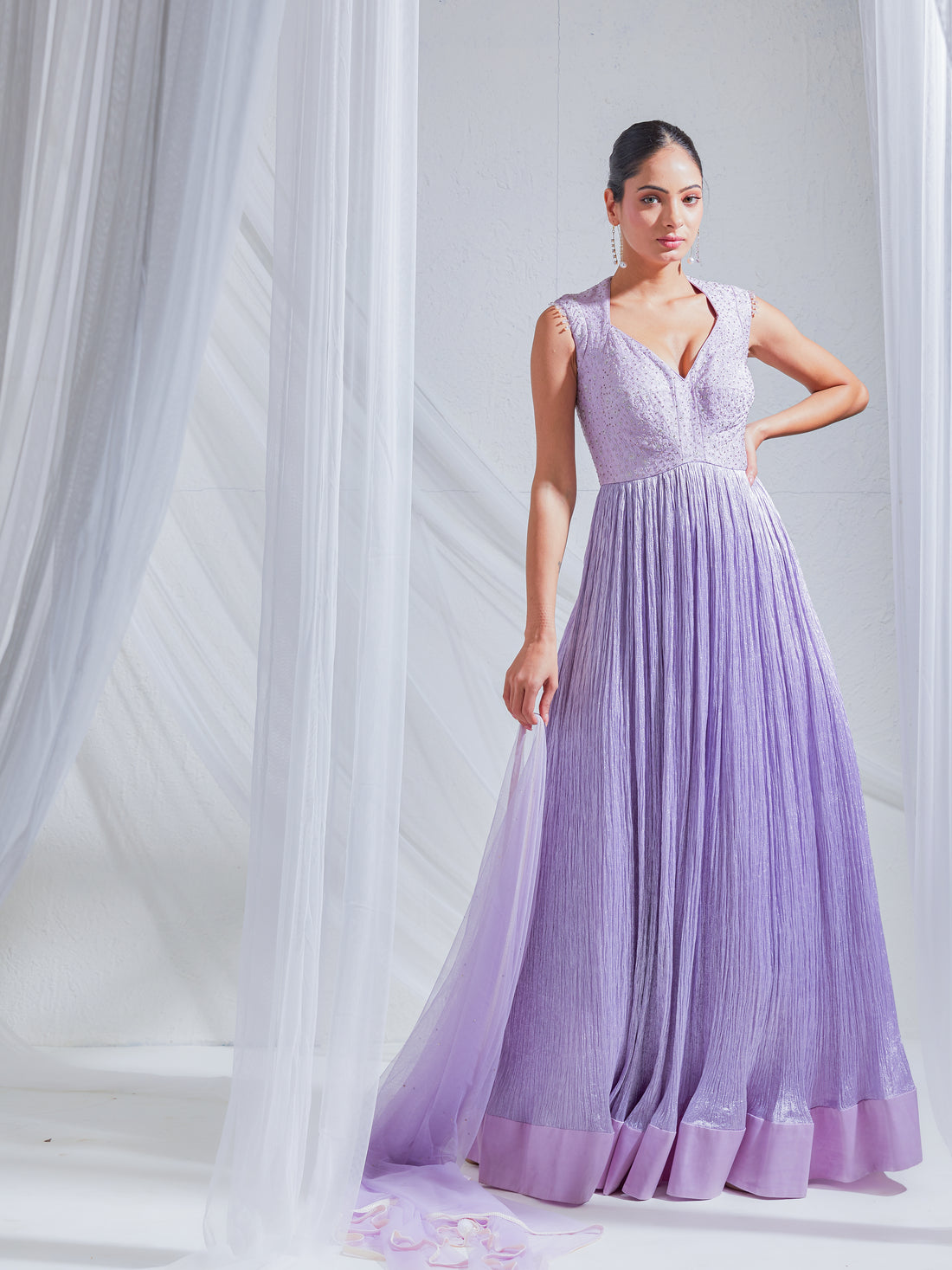 Maushki Nirvi Gather Crush Gown