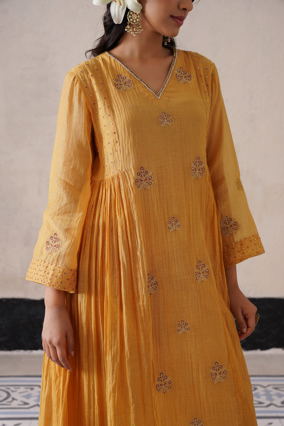 Yellow Pannel Kurta Set